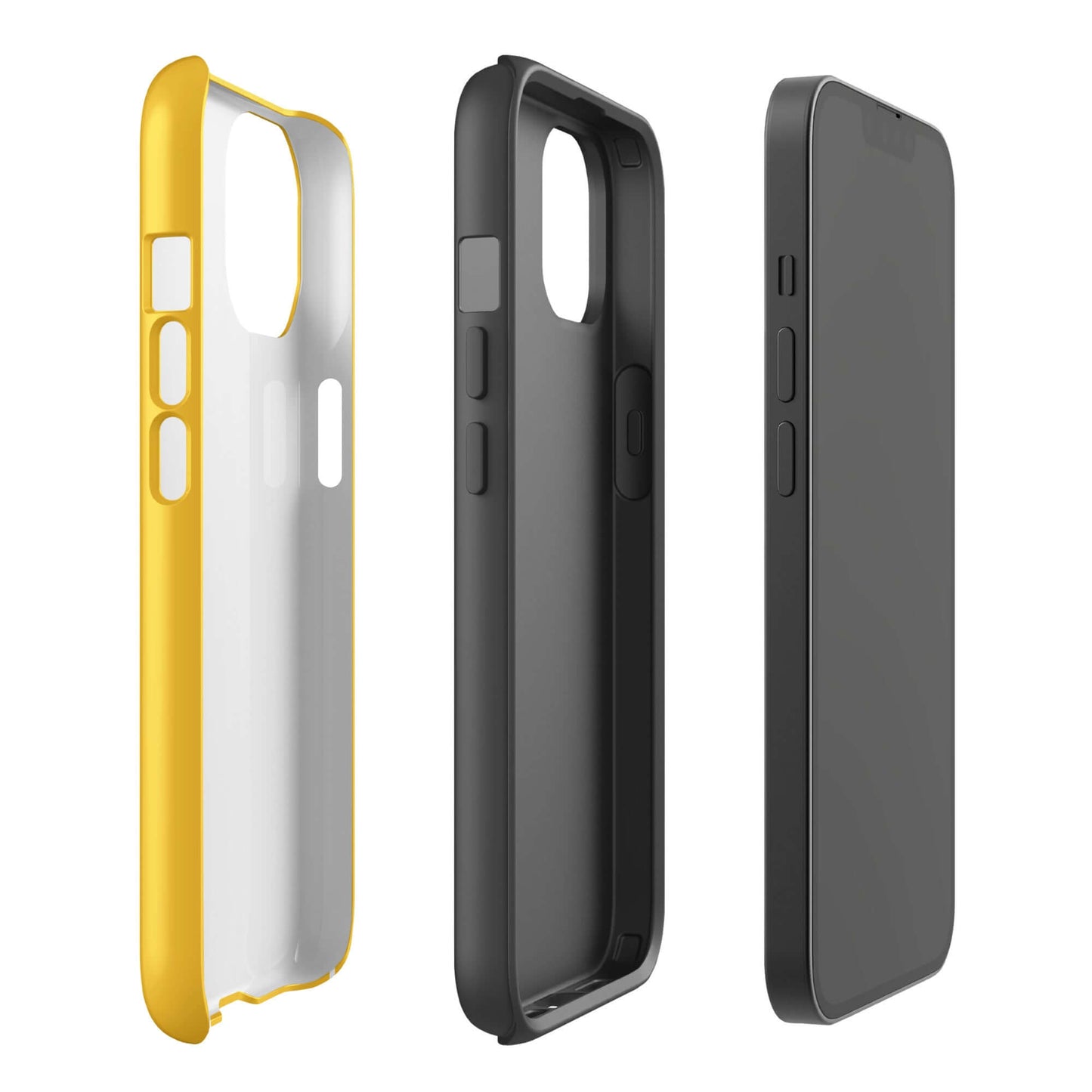 Phone Case for iPhone with smiley paw print design for pet lovers, showcasing playful and durable protection in yellow and black colors.