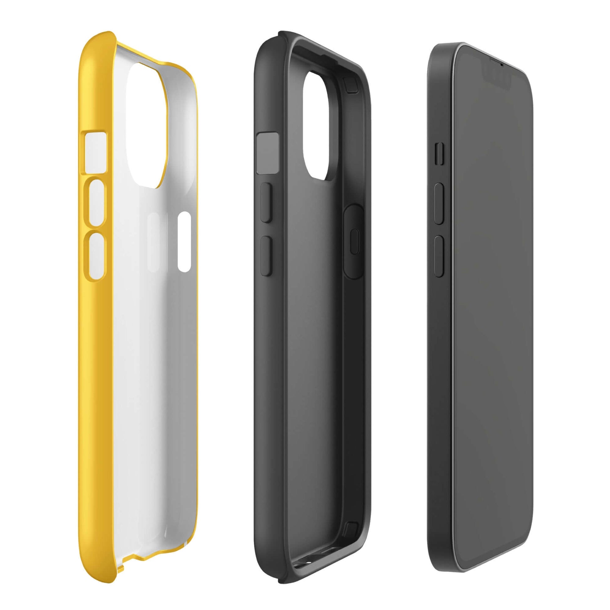 Phone Case for iPhone with smiley paw print design for pet lovers, showcasing playful and durable protection in yellow and black colors.