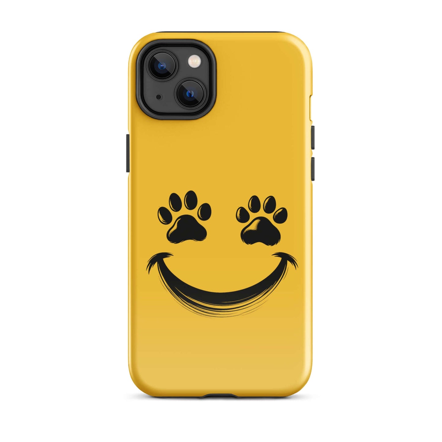 Phone Case for iPhone with smiley paw print face design for pet lovers.