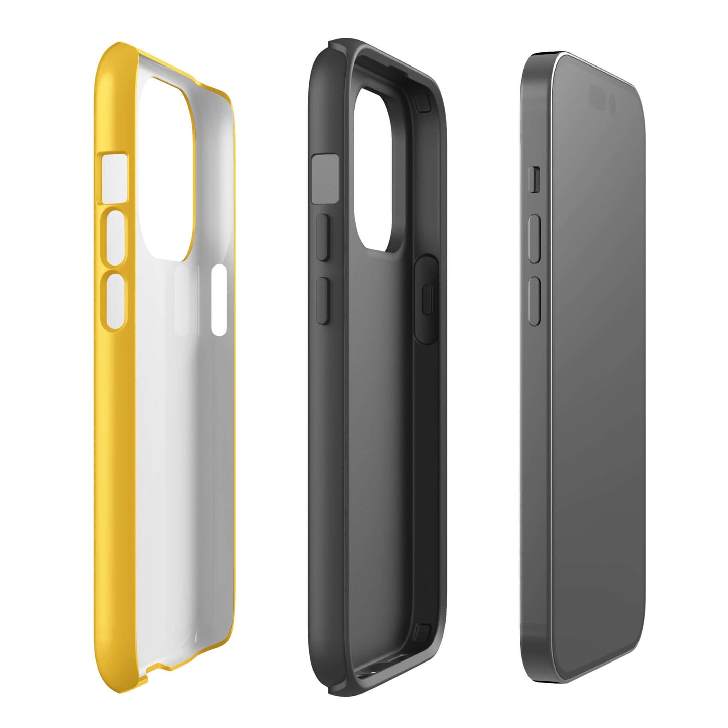 Three Phone Case designs for iPhone, featuring durable materials and a unique smiley paw print face ideal for pet lovers.
