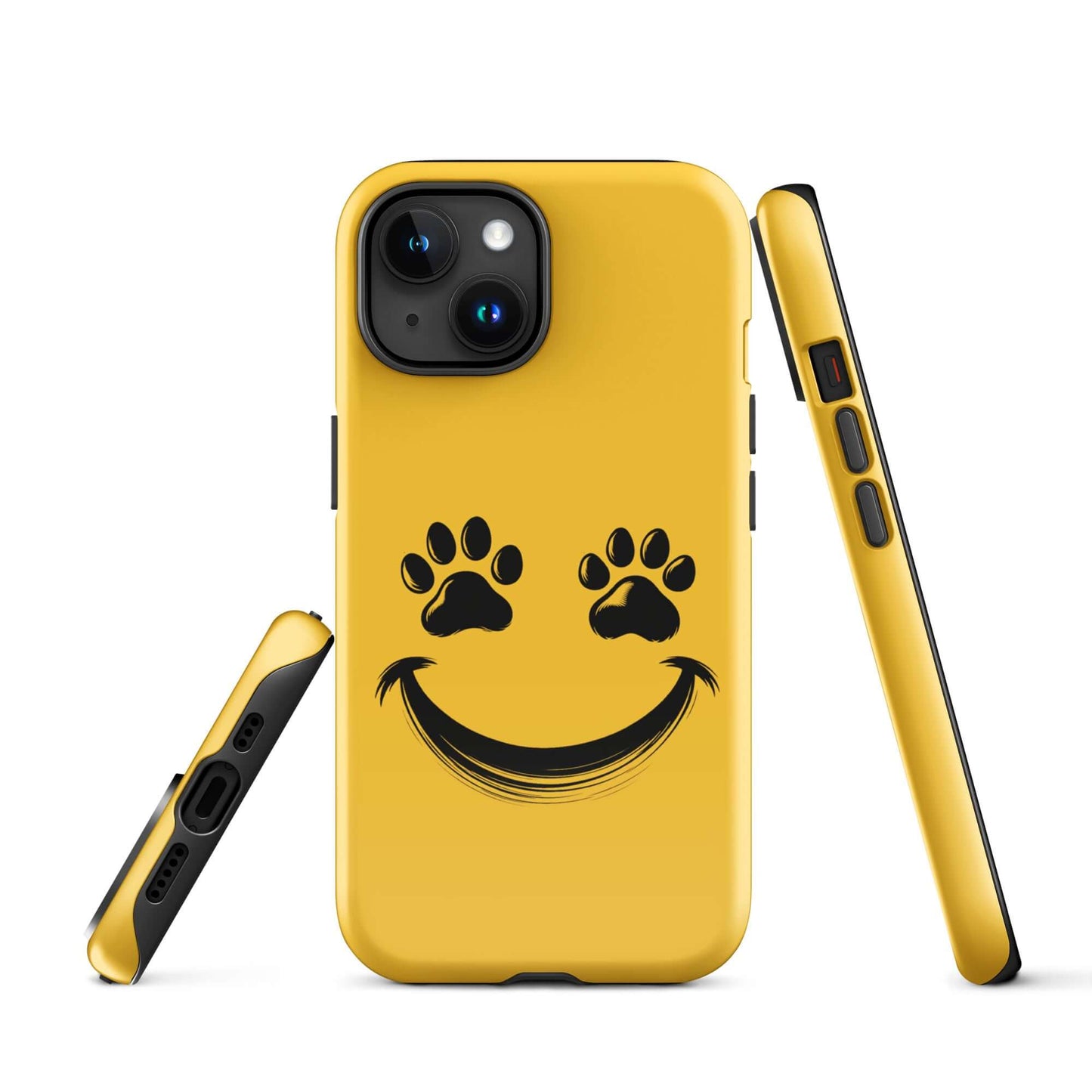 Phone Case for iPhone with smiley paw print design for pet lovers