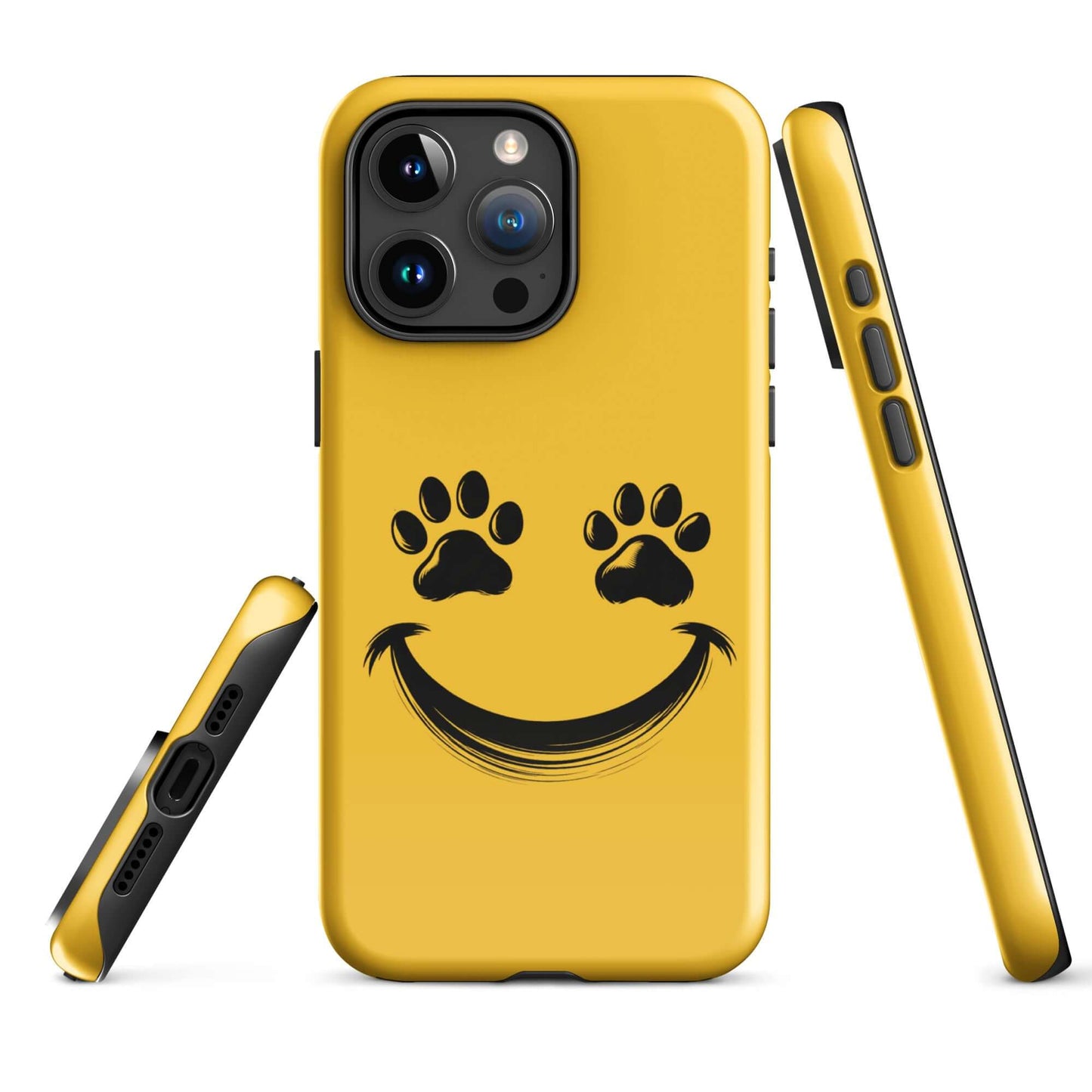 Phone Case for iPhone with smiley paw print face design, perfect for playful pet lovers and animal enthusiasts.