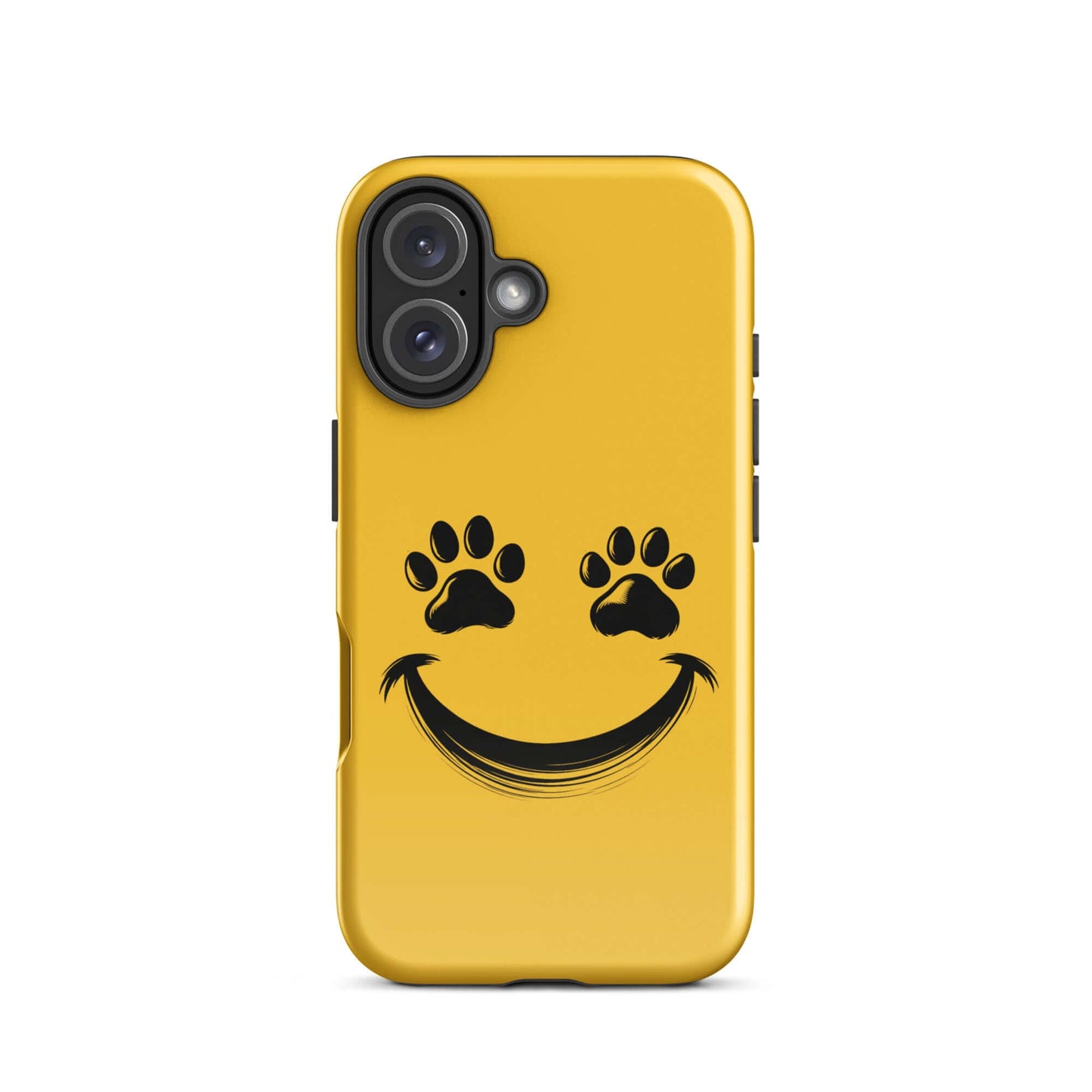 Phone Case for iPhone with smiley paw print face design for pet lovers
