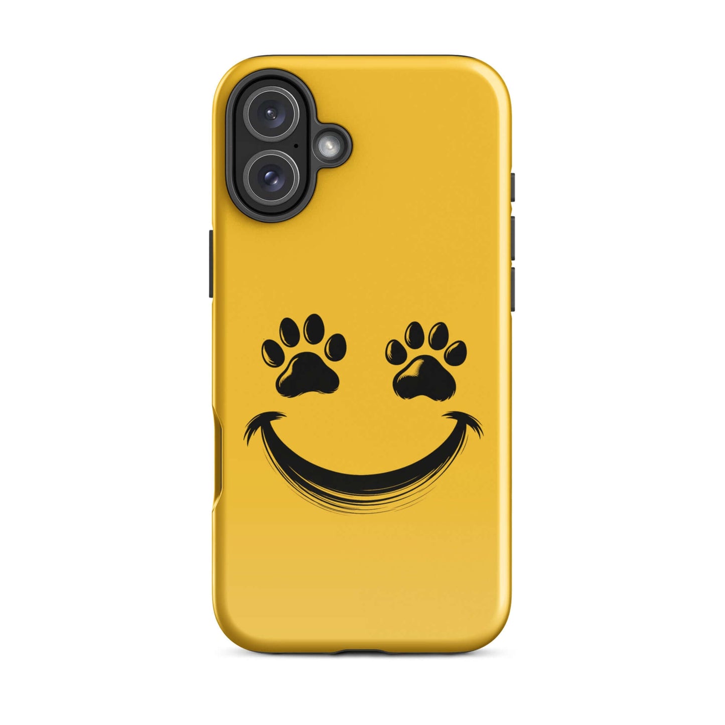 Phone Case for iPhone with smiley paw print face design, perfect for playful pet lovers seeking a fun and vibrant accessory.