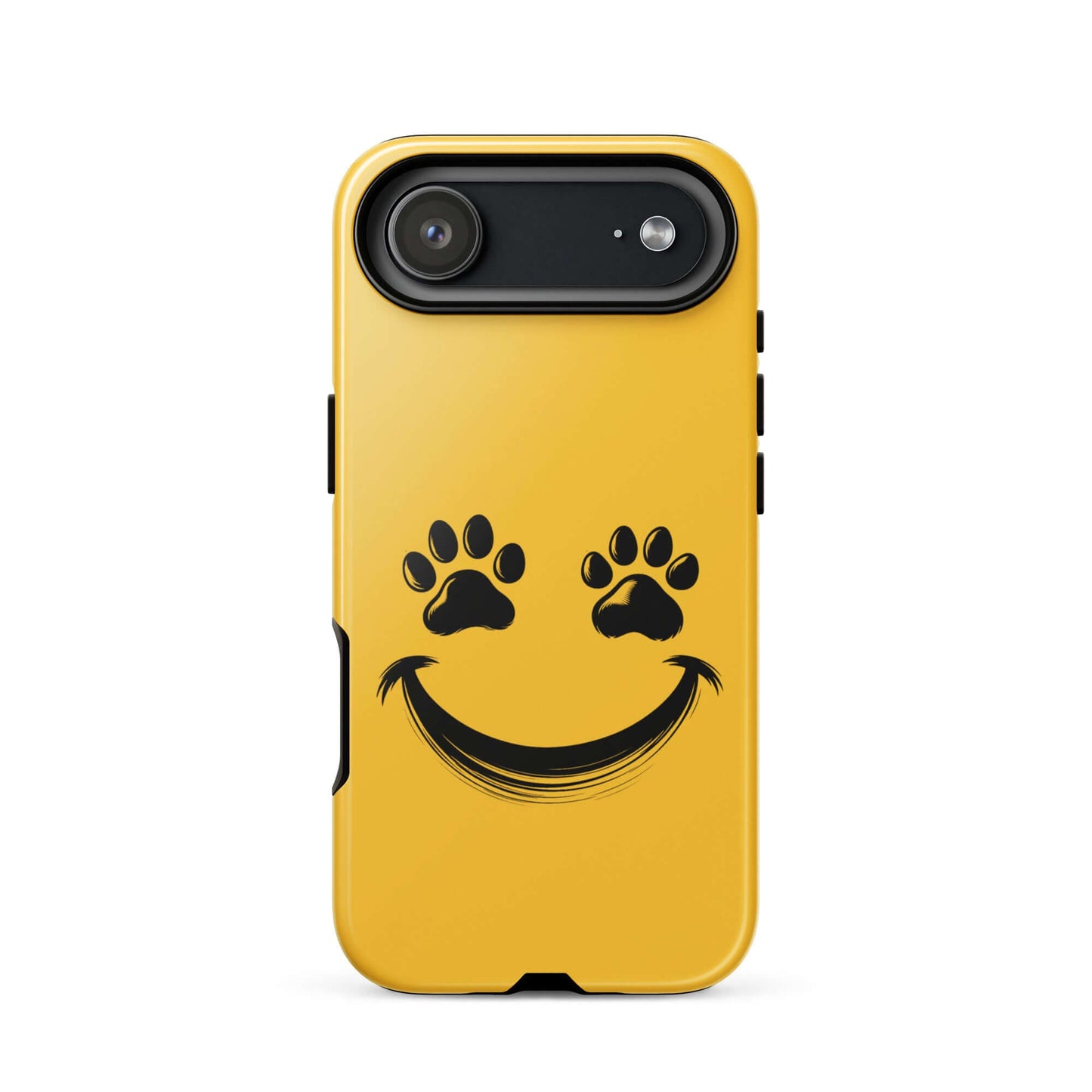 Phone Case with smiley face and paw prints for pet lovers