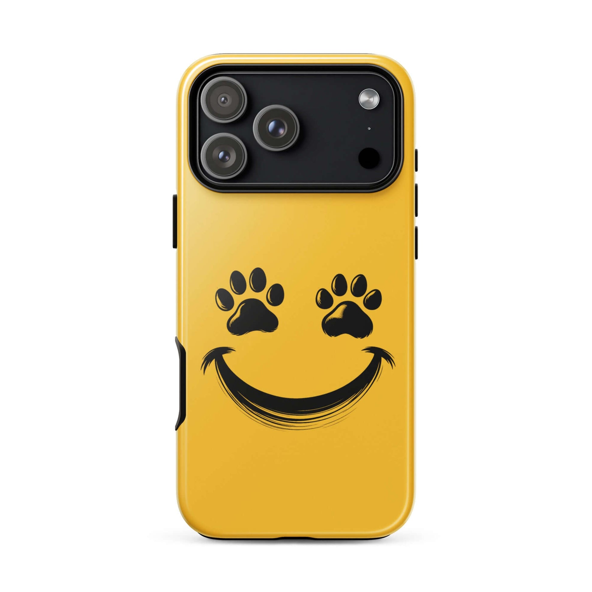Phone Case for iPhone with smiley paw print face design, perfect for playful pet lovers seeking charm and durability.