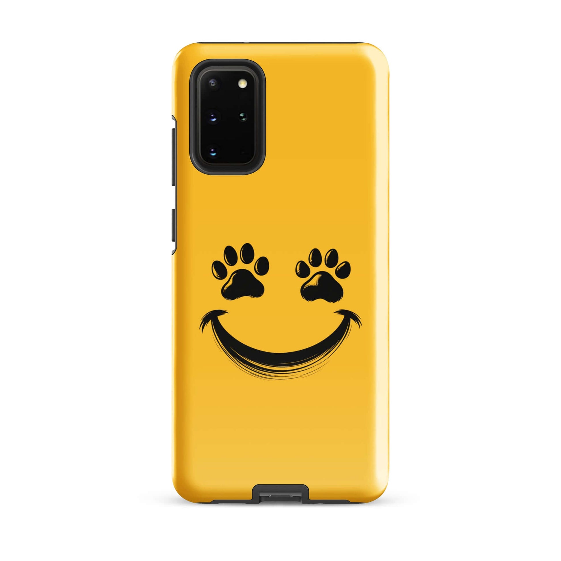 Phone Case for Samsung Galaxy with smiley paw print design, perfect for playful pet lovers seeking a fun and durable accessory.