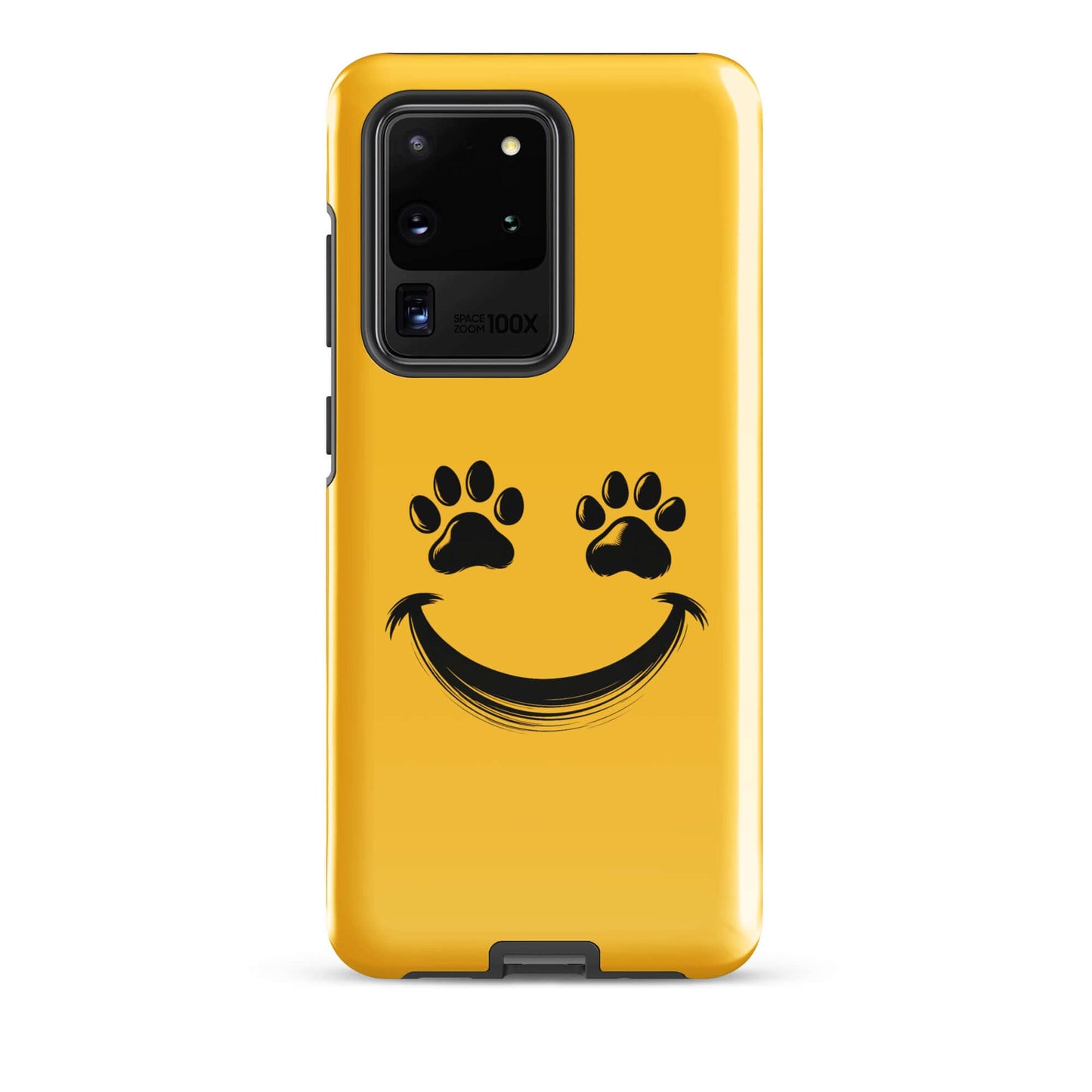 Phone Case for Samsung Galaxy featuring smiley face with paw prints for pet lovers