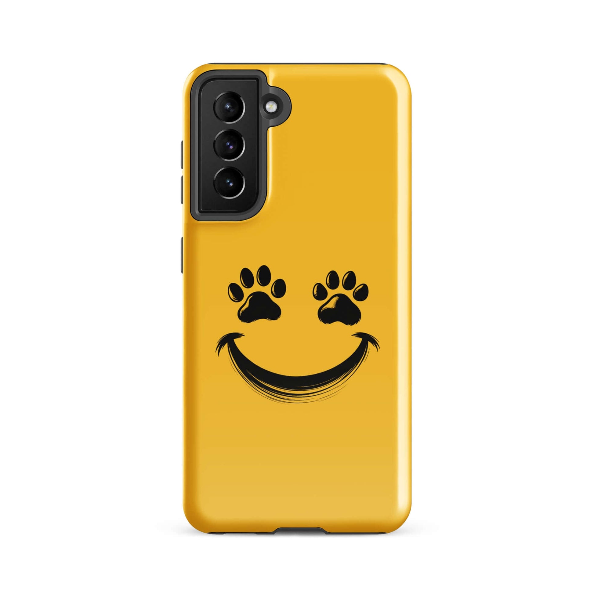 Phone Case for Samsung Galaxy with smiley paw print design for pet lovers.