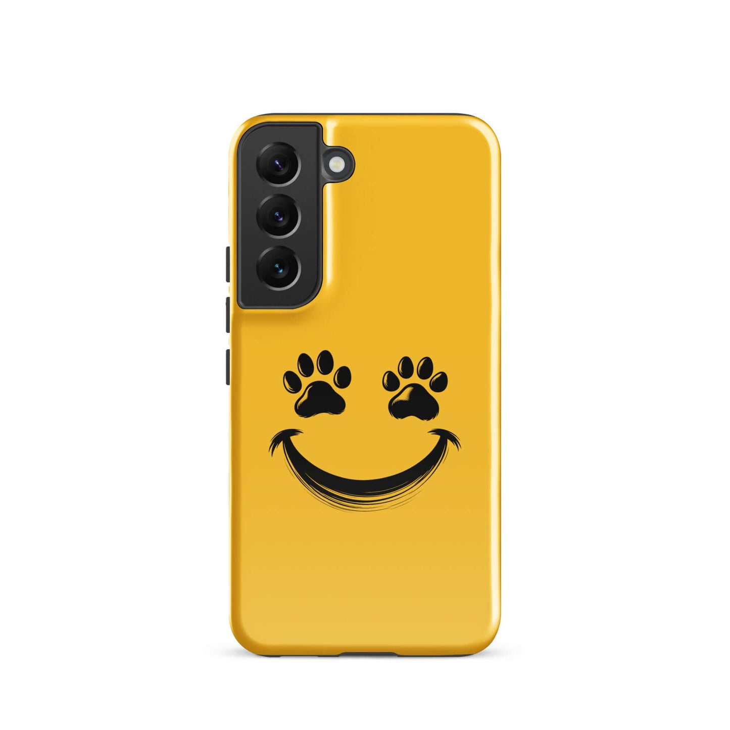 Phone Case for Samsung Galaxy with smiley paw print design, ideal for playful pet lovers, featuring durable and colorful aesthetics.