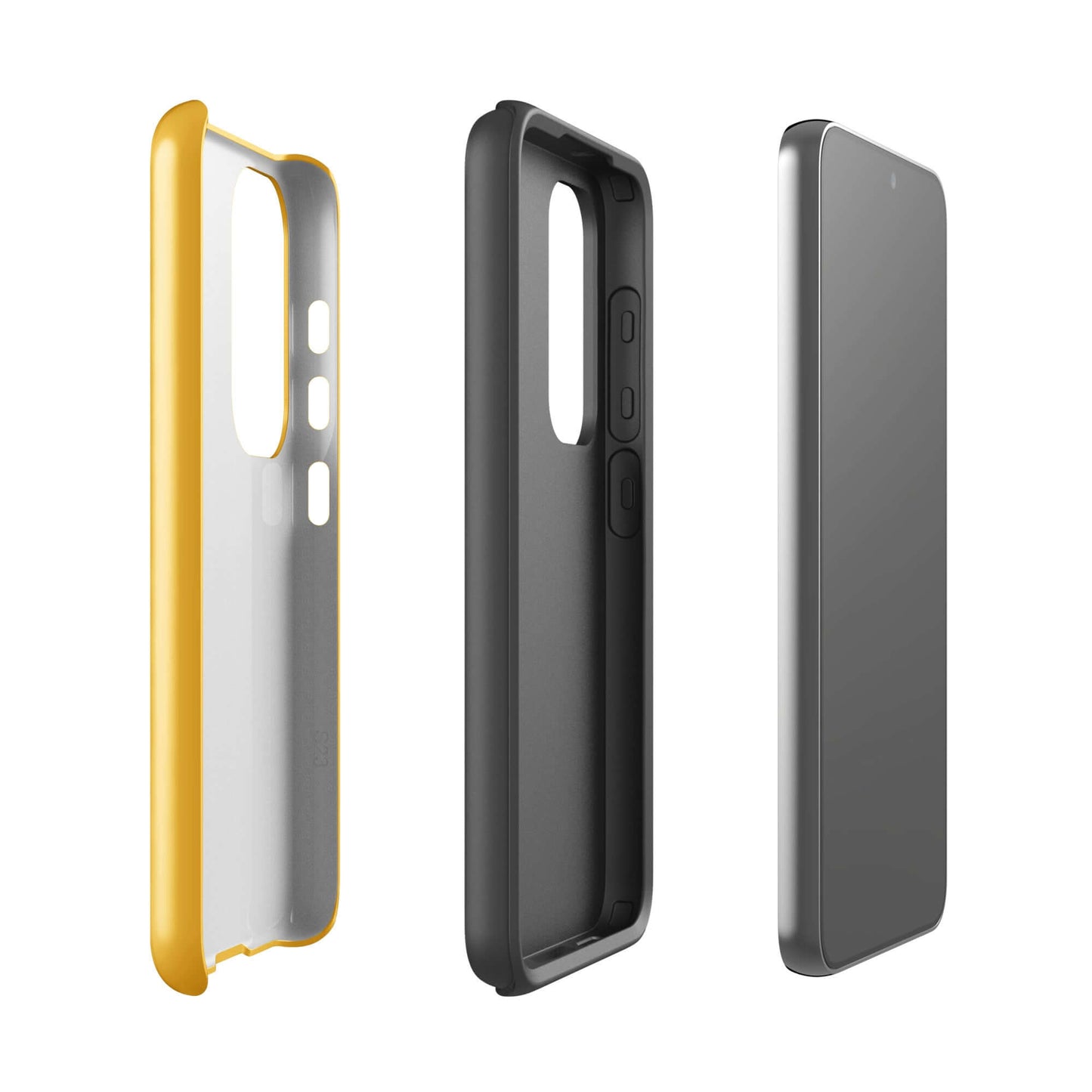 Cross-section view of Phone Case for Samsung Galaxy with smiley paw print design, showcasing colorful layers and durability for pet lovers.