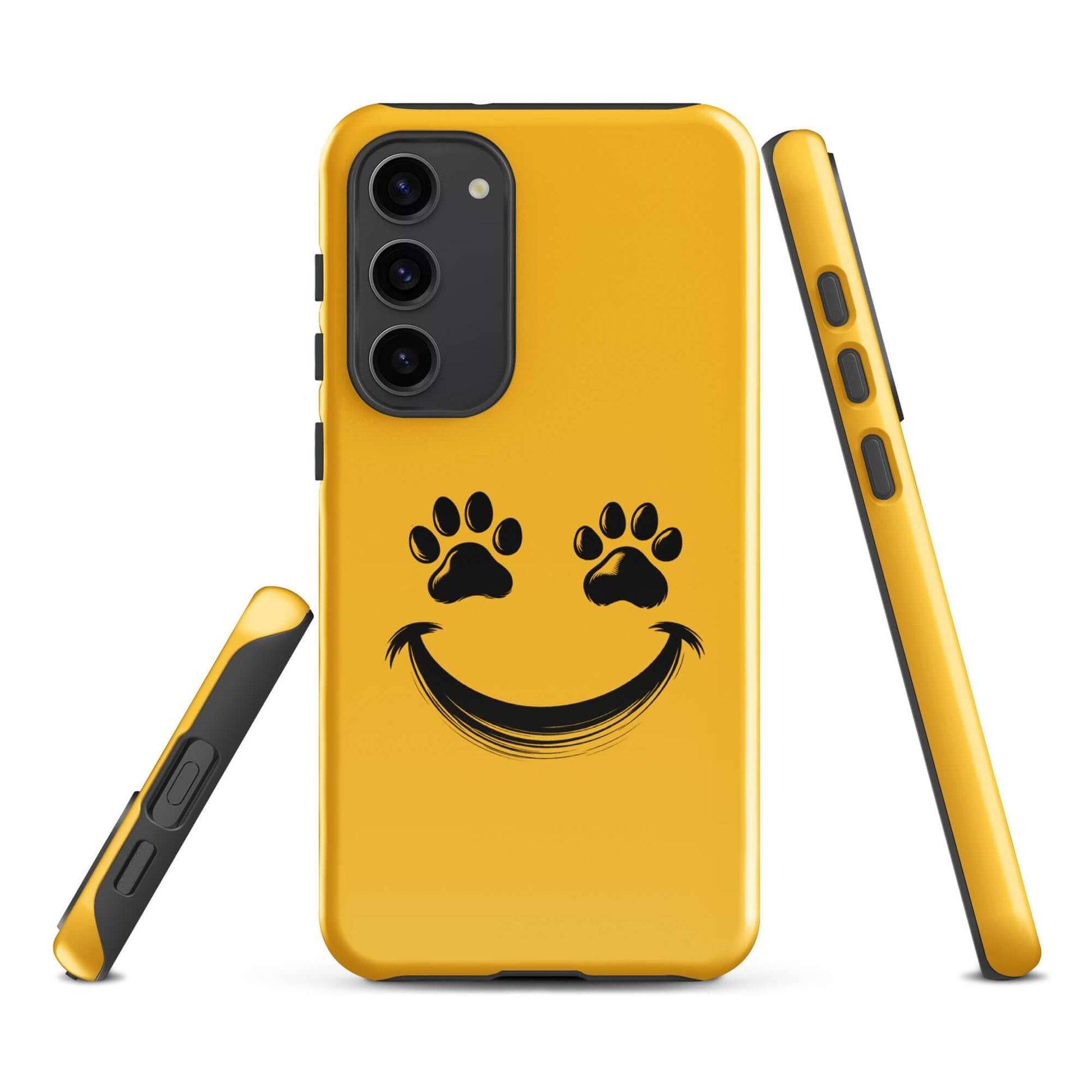 Phone Case for Samsung Galaxy with Smiley Paw Print Design, Perfect for Pet Lovers