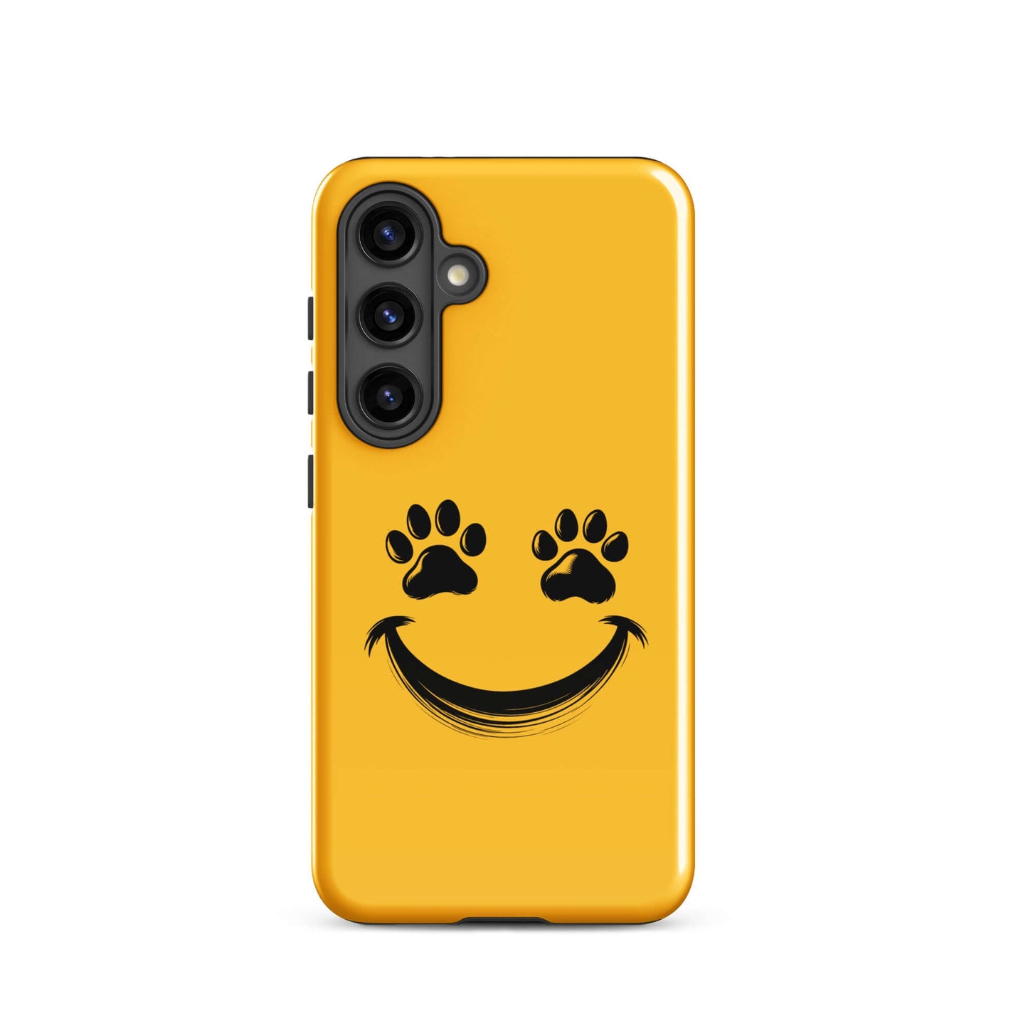Phone Case for Samsung Galaxy with smiley face and paw prints design for pet lovers