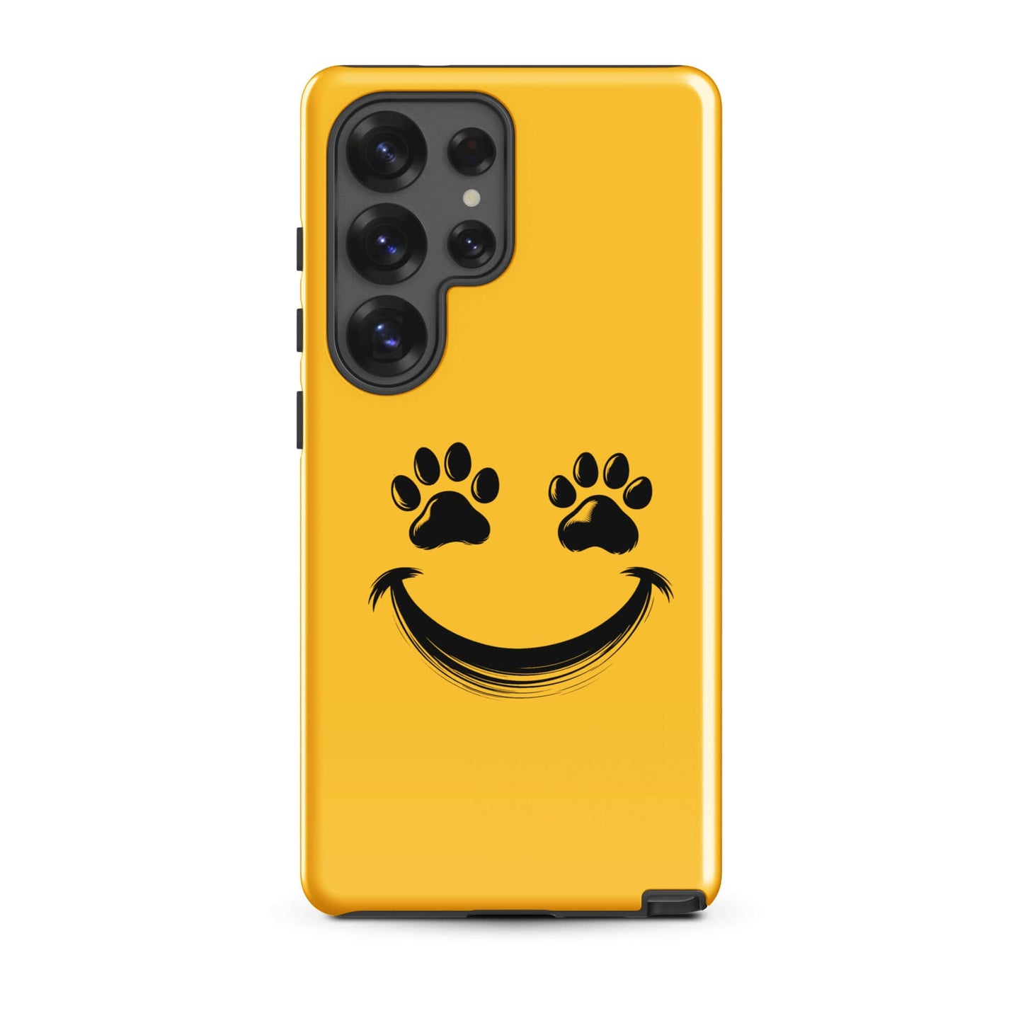 Phone Case for Samsung Galaxy with smiley face and paw print design for pet lovers