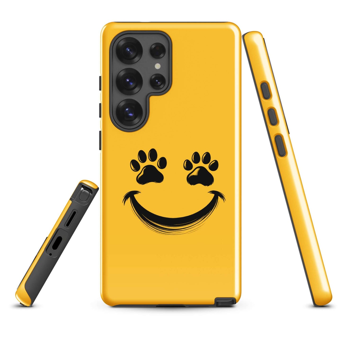 Phone Case for Samsung Galaxy with smiley face and paw print design for pet lovers