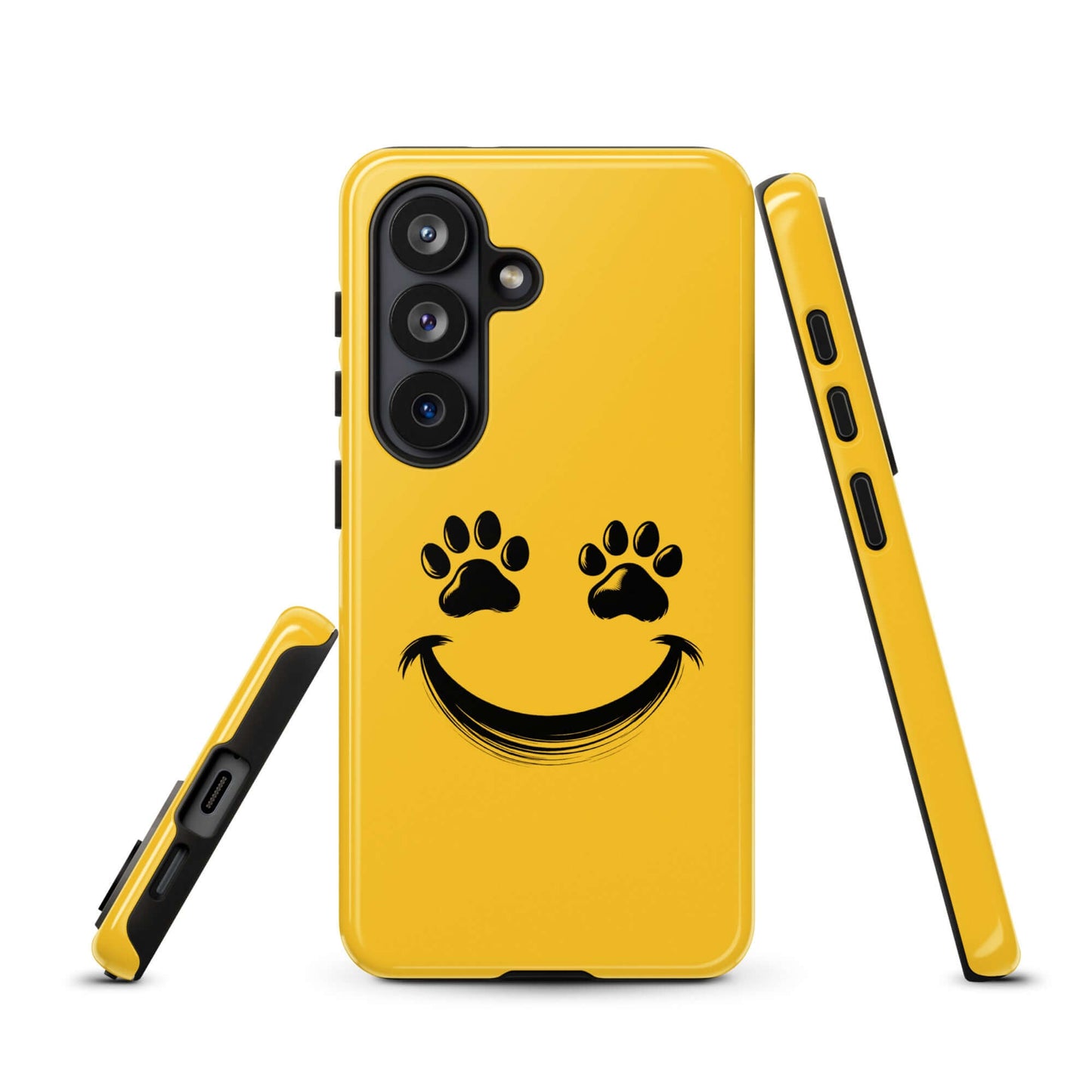 Phone Case for Samsung Galaxy with smiley face and paw print design for playful pet lovers.