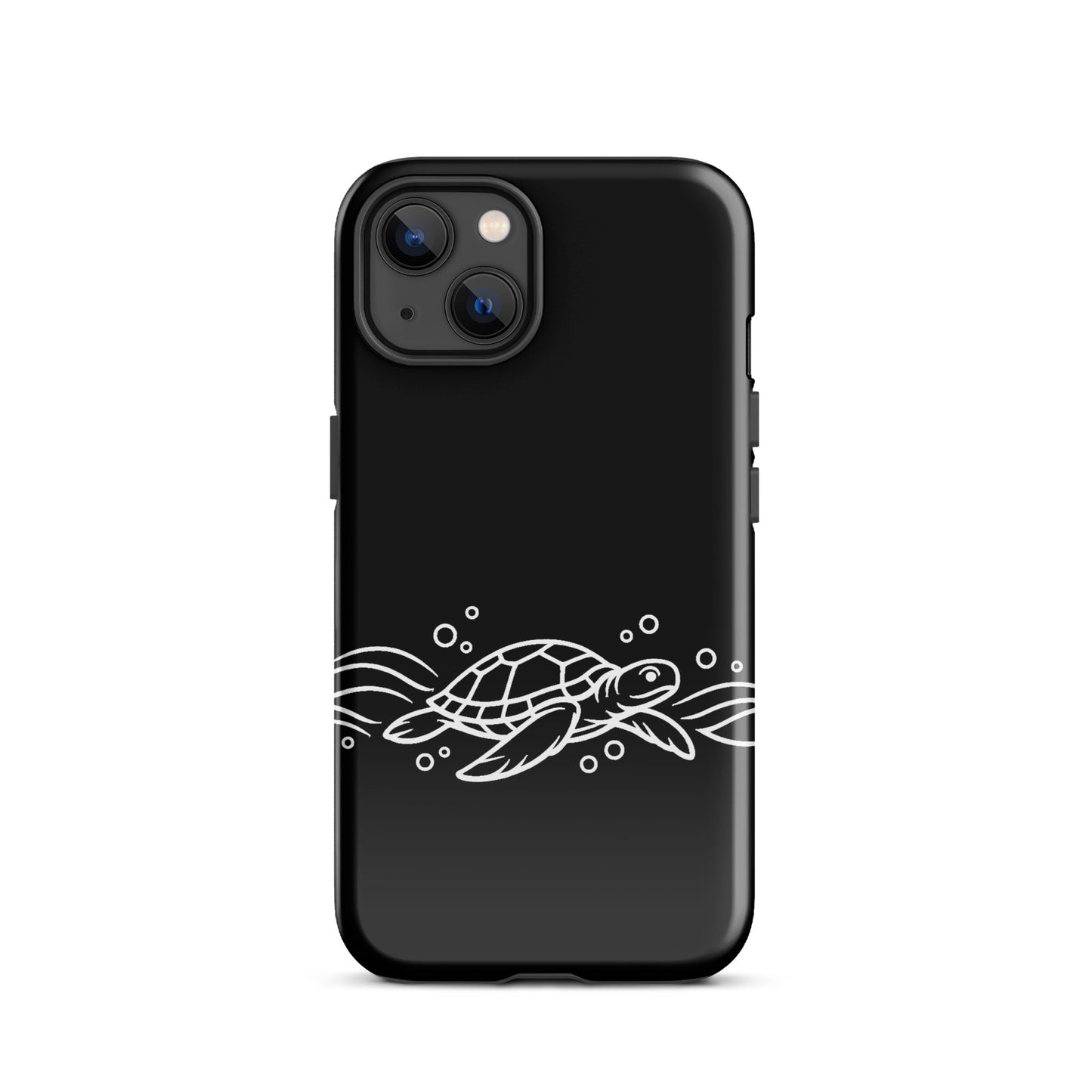 Phone Case with minimalist sea turtle design and abstract waves, perfect for iPhone users who appreciate ocean-inspired art.