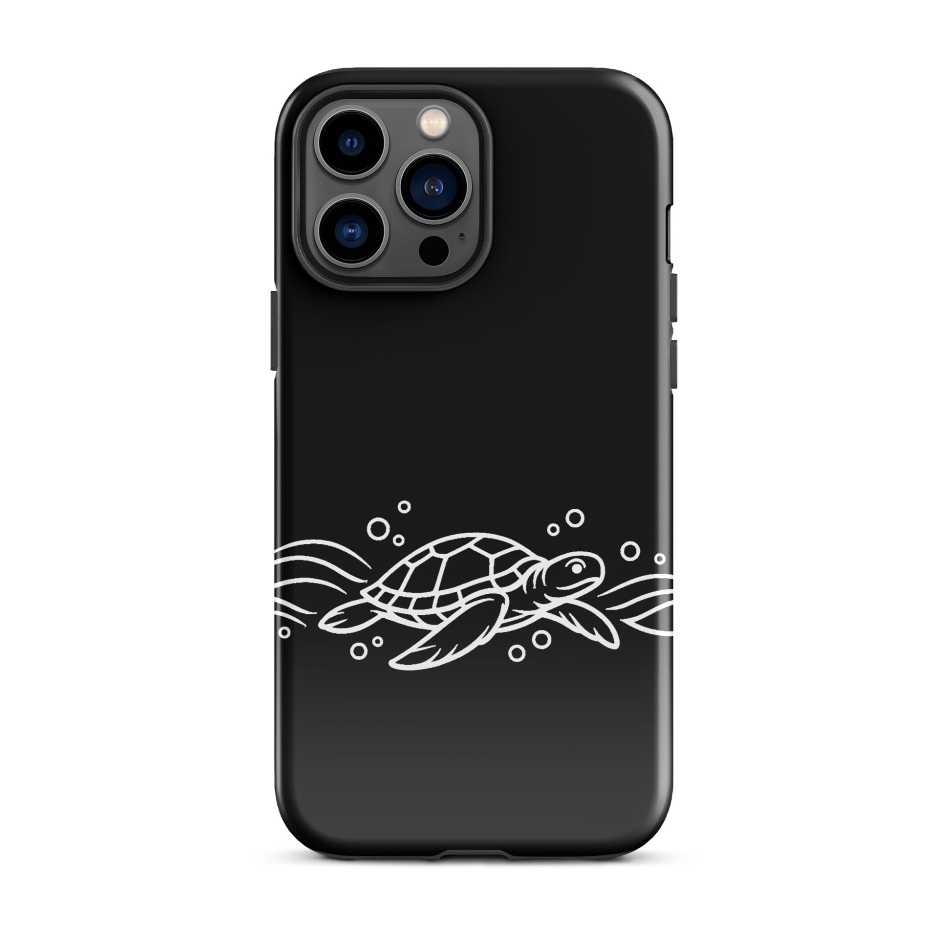 Phone Case with minimalist sea turtle design on abstract waves