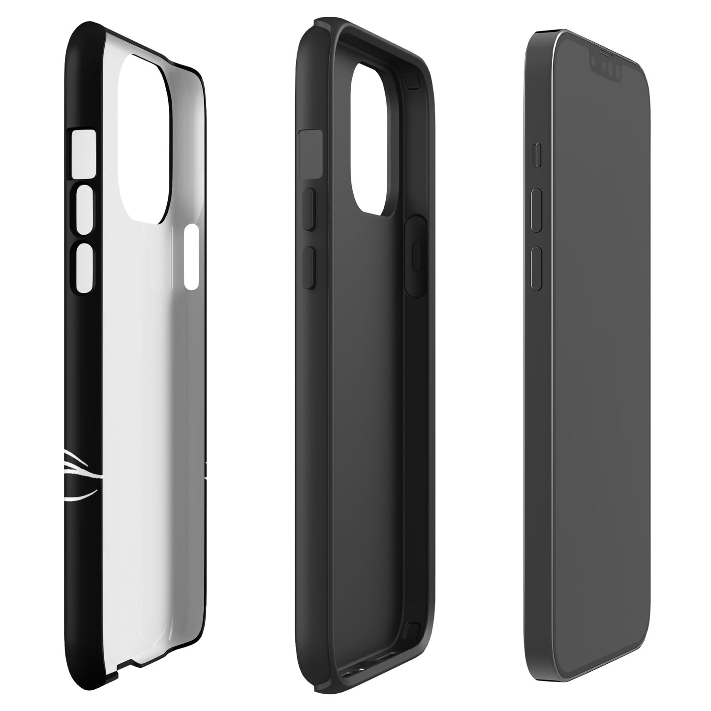 Minimalist sea turtle and abstract waves Phone Case for iPhone, showcasing sleek marine design with bubbles.