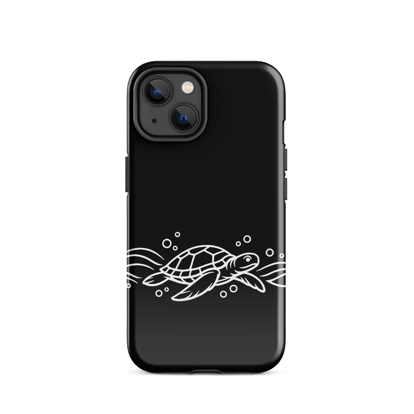 Phone Case with minimalist sea turtle and abstract waves design for iPhone, featuring modern ocean-inspired vector art.