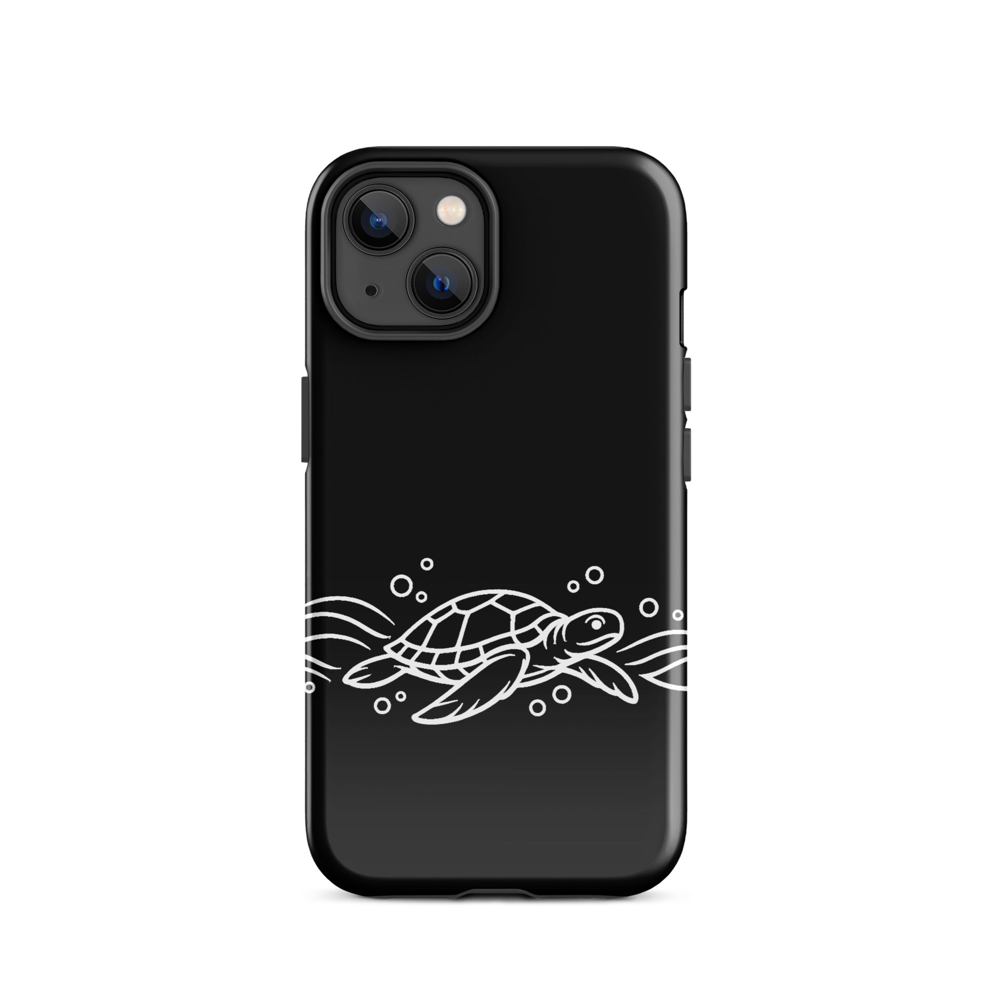 Phone Case with minimalist sea turtle and abstract waves design for iPhone, featuring modern ocean-inspired vector art.