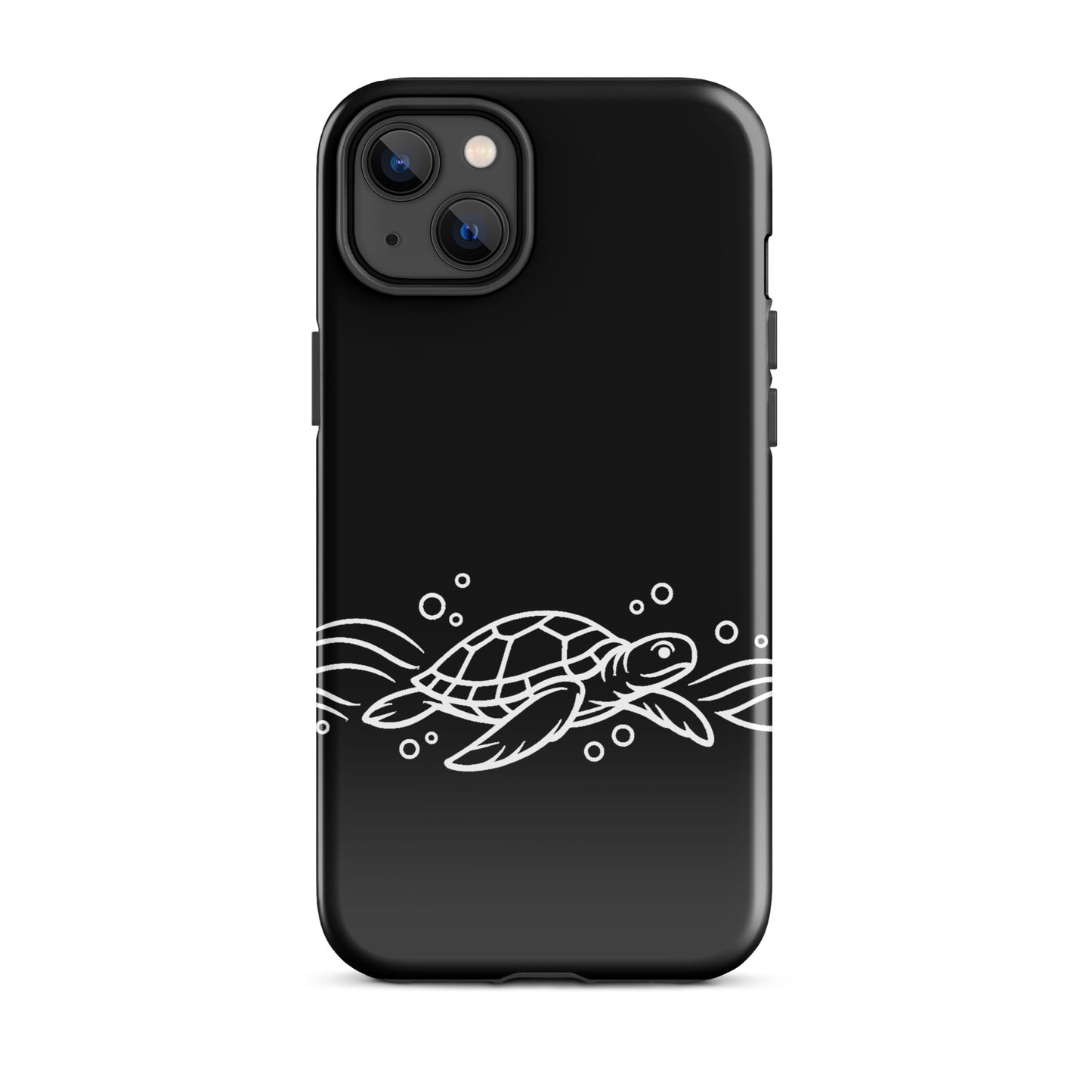 Phone Case for iPhone with minimalist sea turtle and abstract wave design
