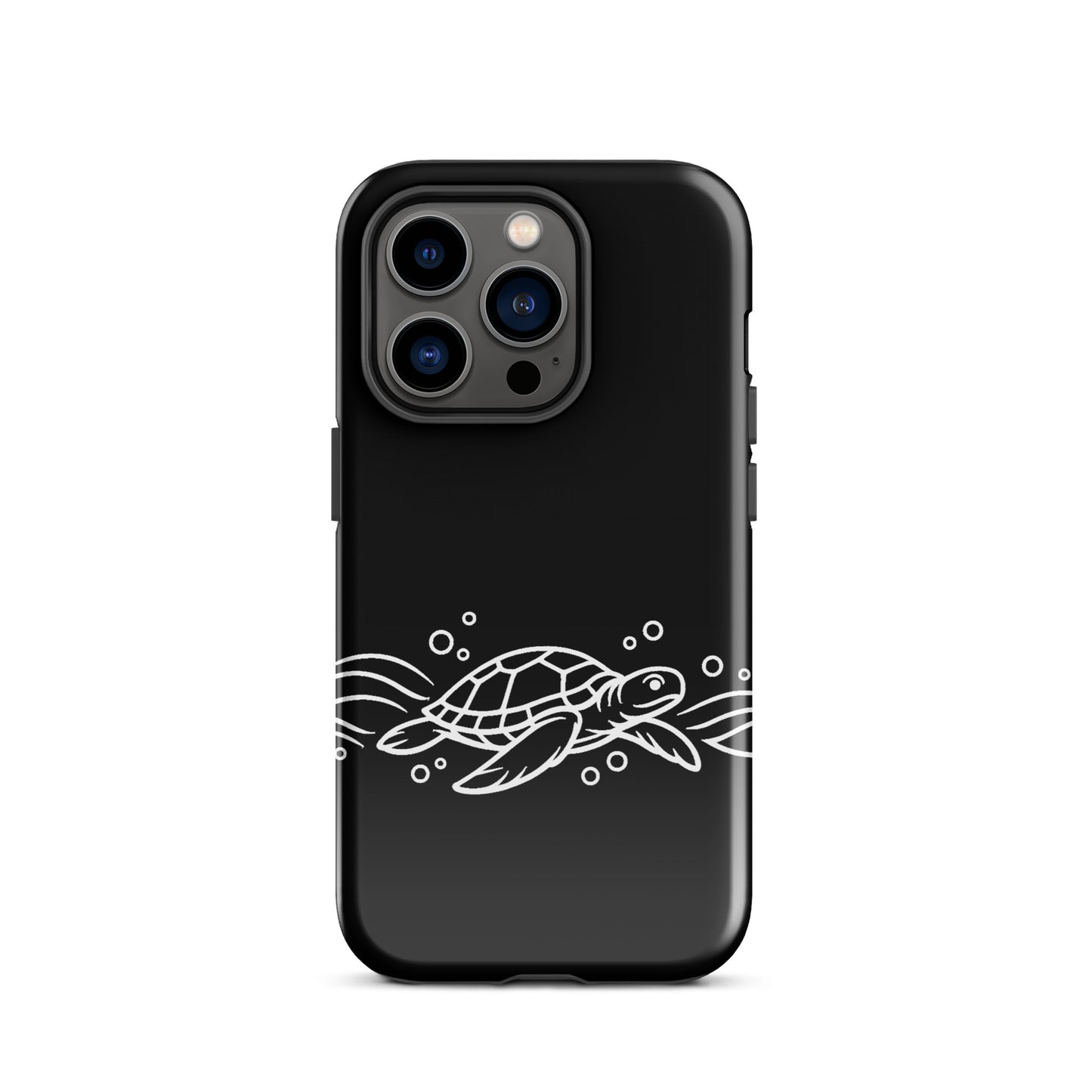 Phone Case for iPhone with minimalist sea turtle and abstract waves design