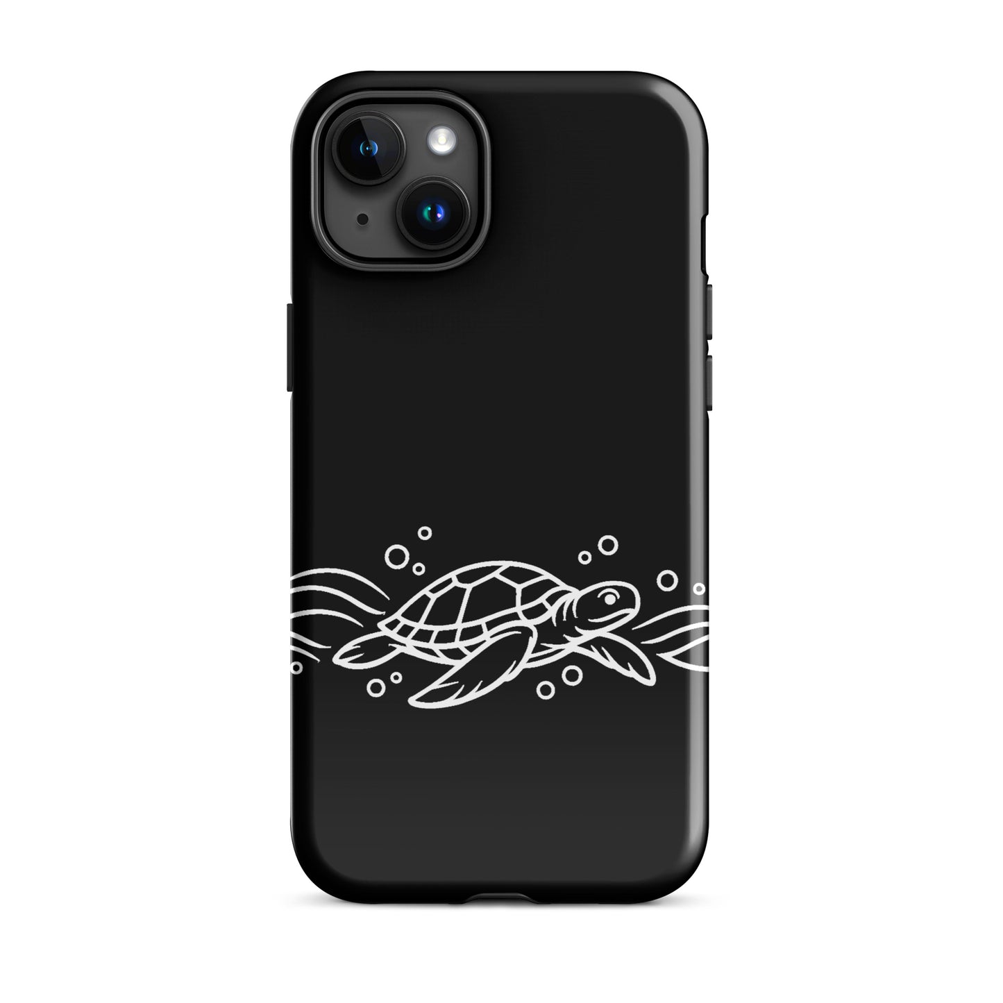 Phone Case for iPhone with minimalist sea turtle and abstract waves design.