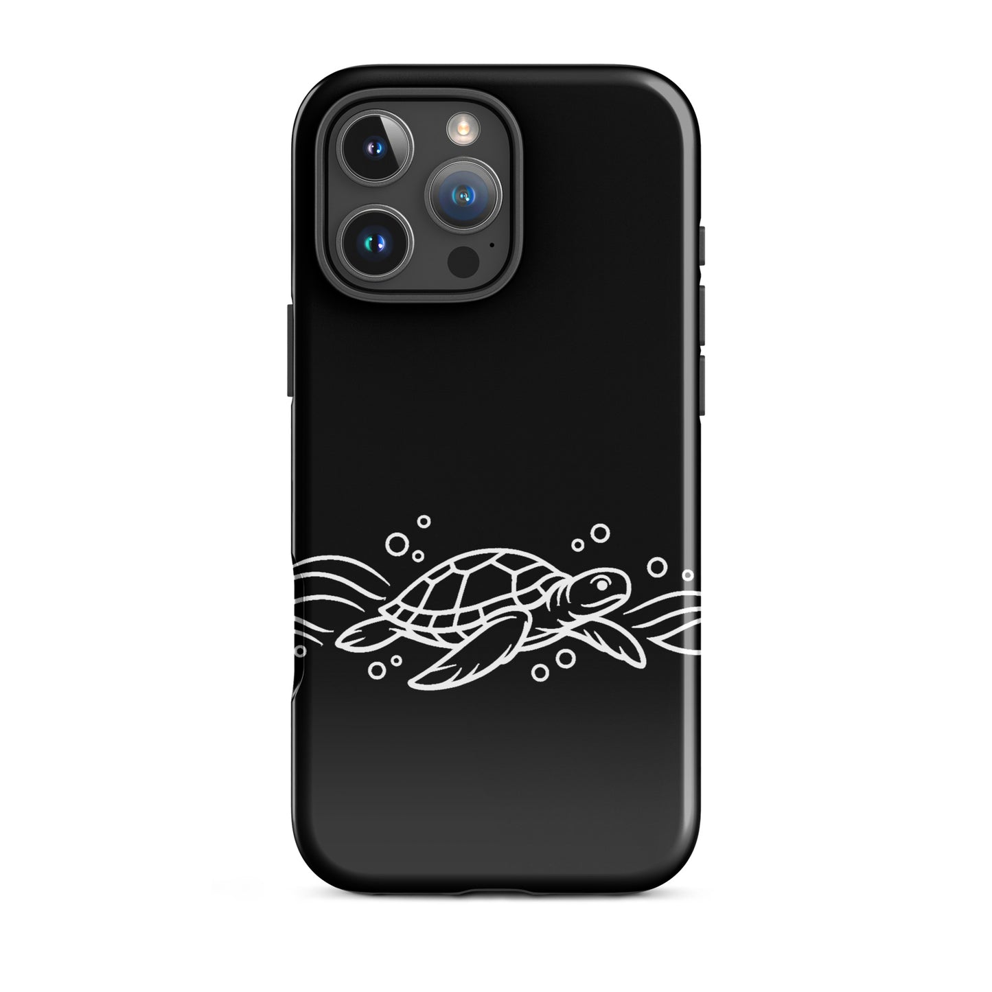 Phone Case with minimalist sea turtle and abstract waves design for iPhone.