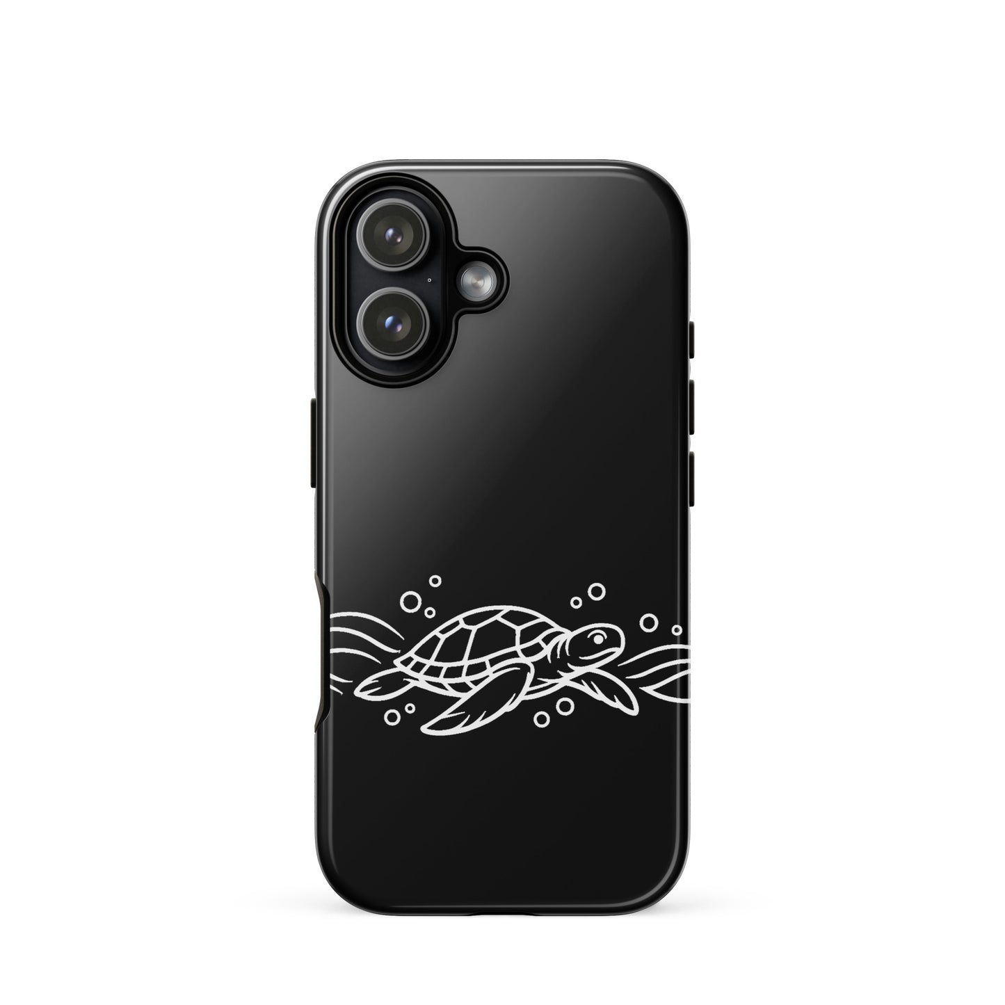 Phone Case featuring minimalist sea turtle and abstract waves design for iPhone, showcasing modern ocean-inspired style and artistry.