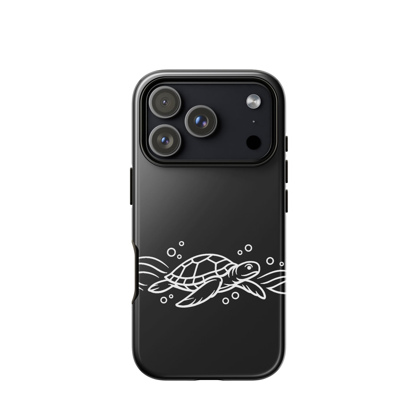 Phone Case featuring minimalist sea turtle and abstract waves design for iPhone.