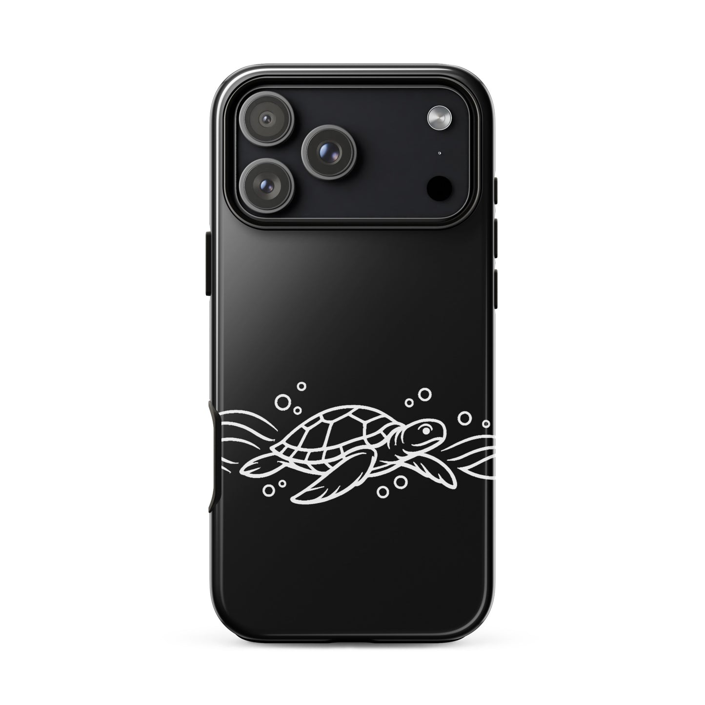 Phone Case for iPhone with minimalist sea turtle and abstract waves design.