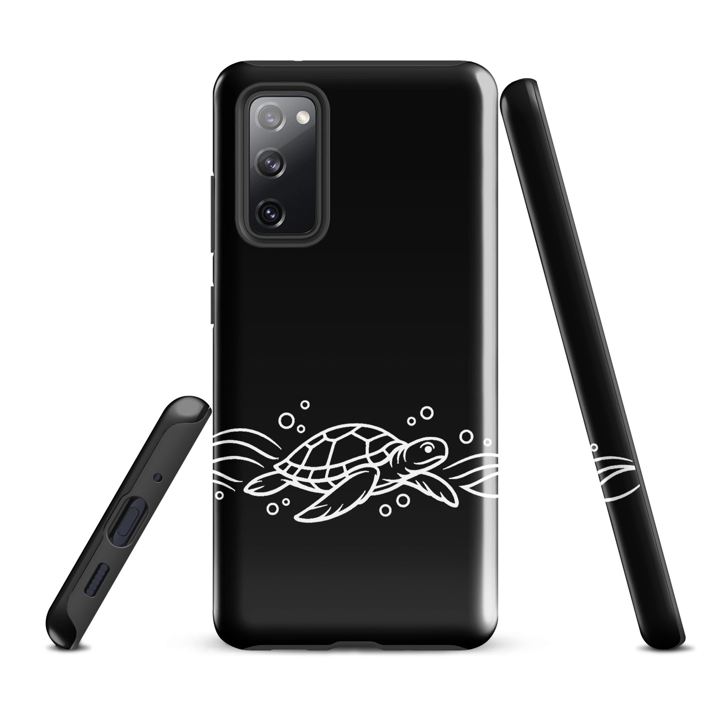 Phone case for Samsung Galaxy with minimalist sea turtle and waves design.