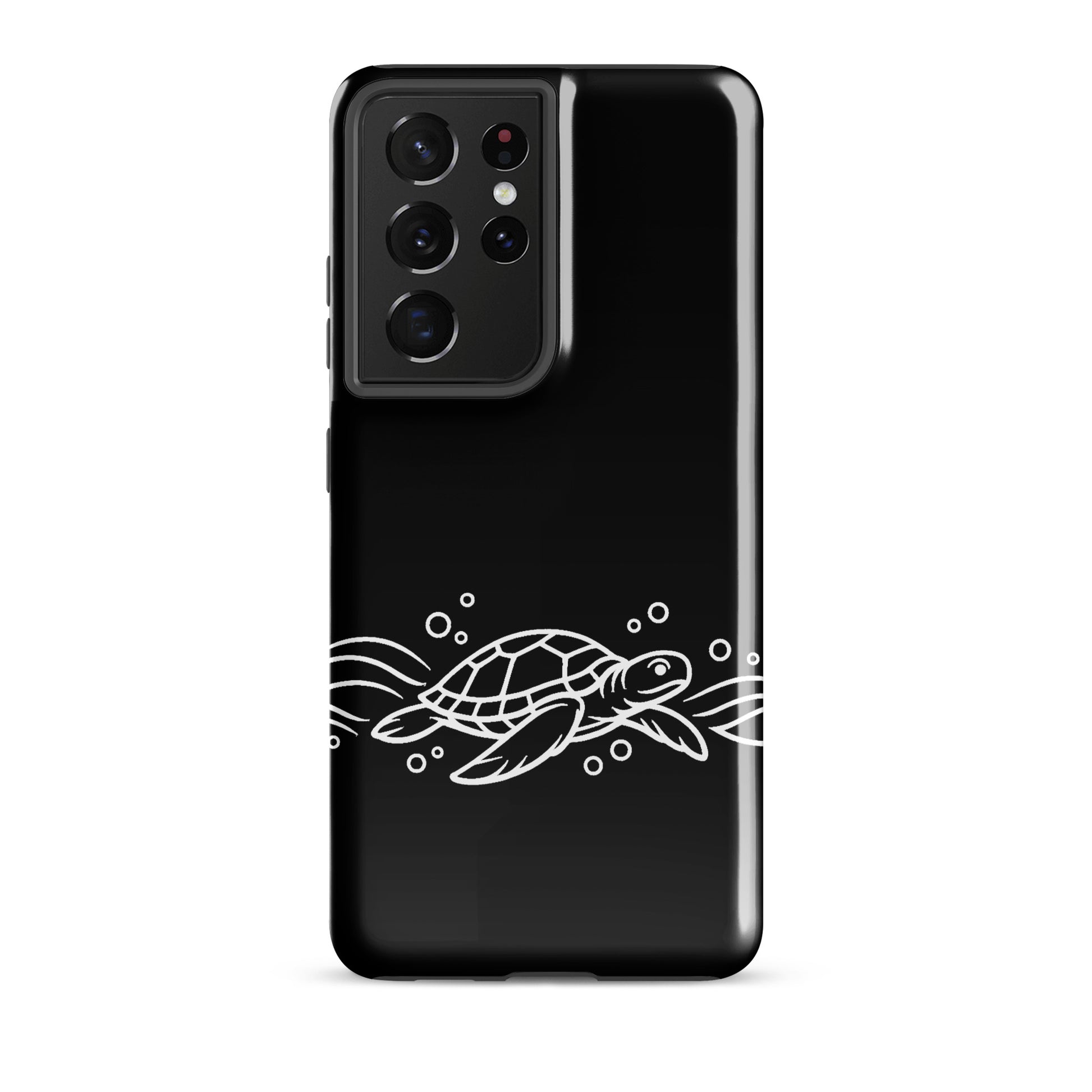 Phone Case for Samsung Galaxy with minimalist sea turtle design and abstract waves, perfect for marine life enthusiasts, adds ocean style.
