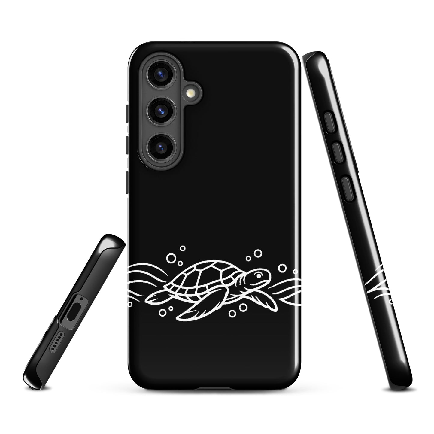 Phone Case for Samsung Galaxy with minimalist sea turtle and waves design