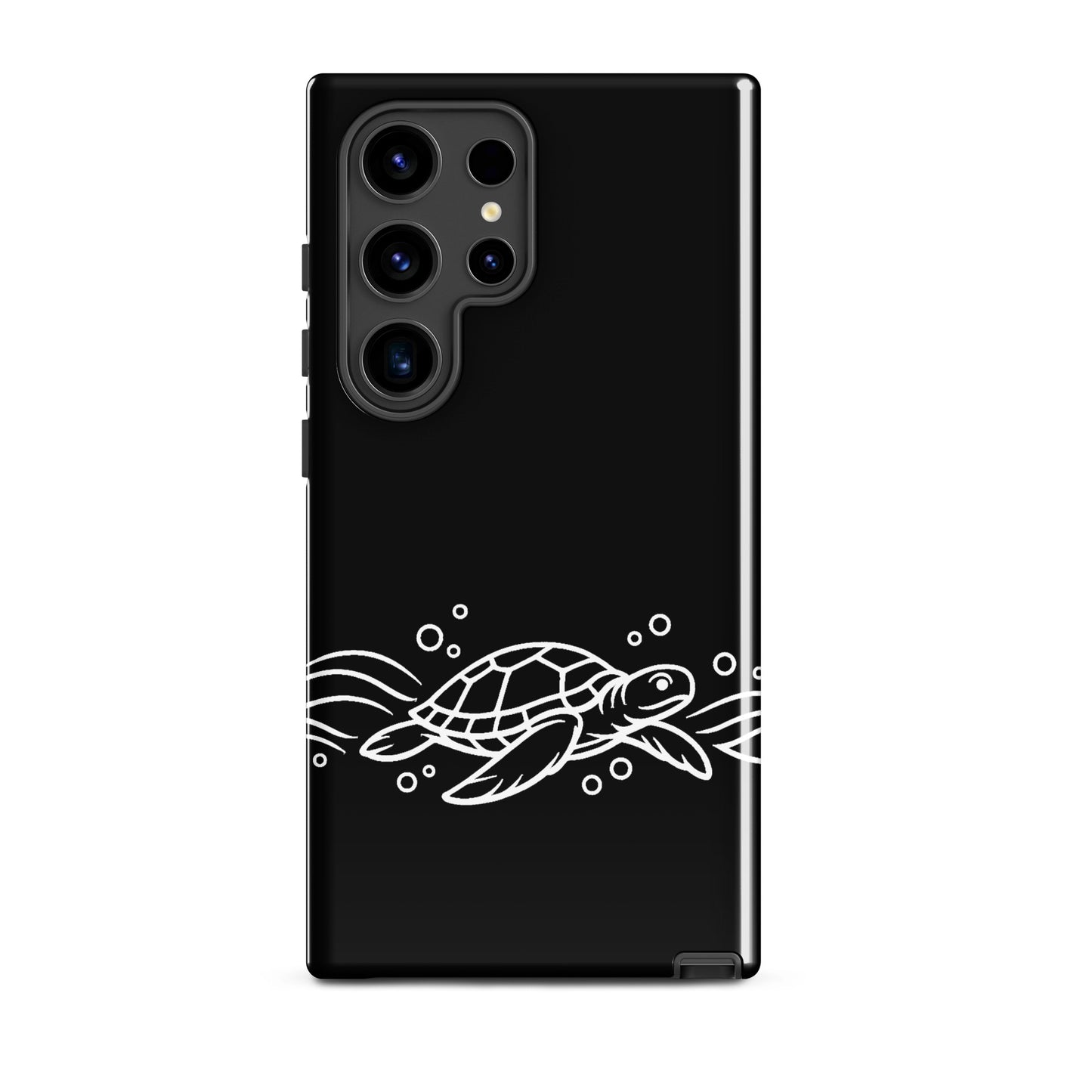 Phone Case for Samsung Galaxy featuring minimalist sea turtle with waves, perfect for marine life lovers seeking a stylish design.