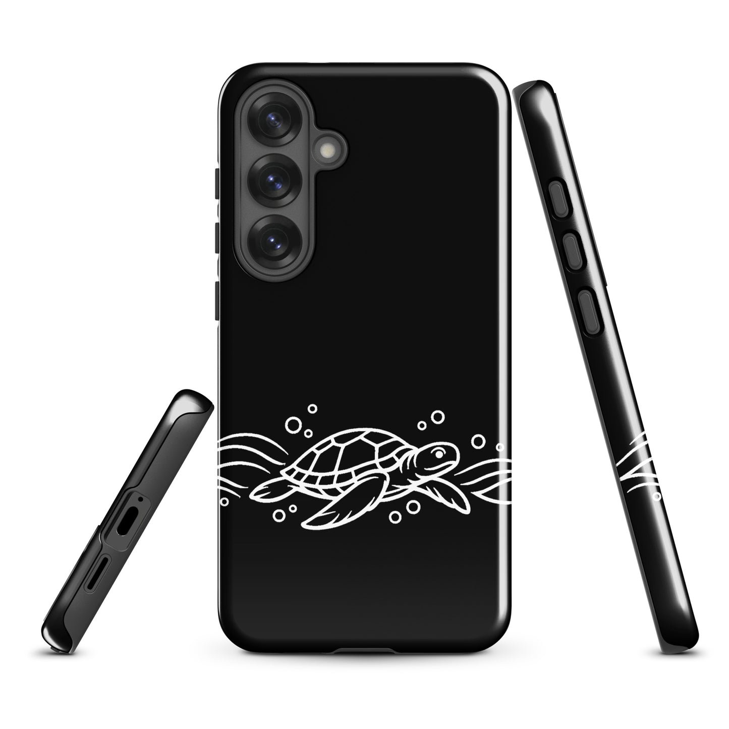 Phone Case for Samsung Galaxy with minimalist sea turtle and waves design