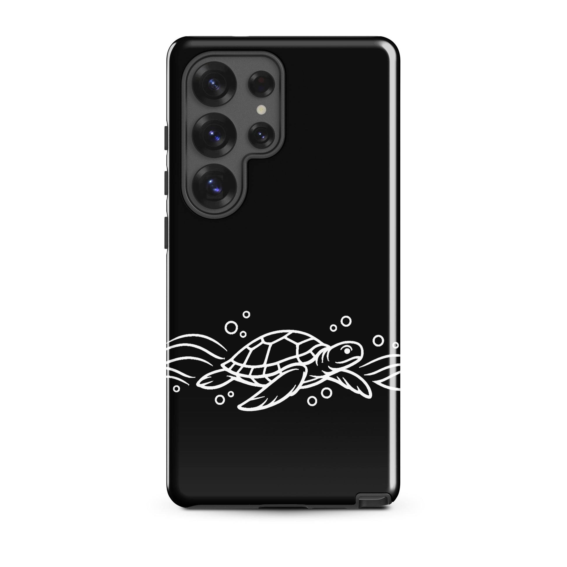Phone Case for Samsung Galaxy with minimalist sea turtle and waves design, featuring a calm and stylish ocean-inspired look.