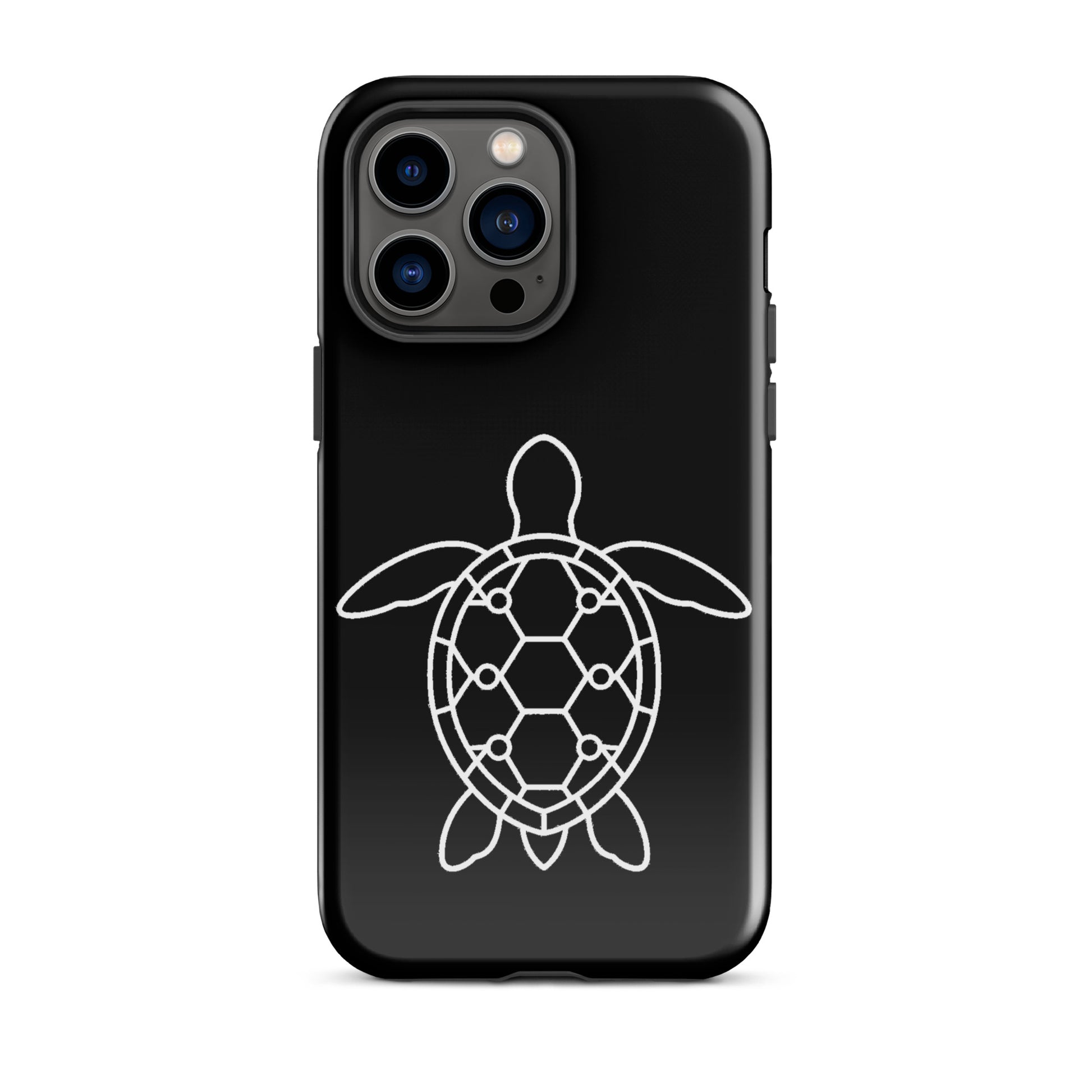 phone case with minimalist sea turtle silhouette featuring geometric patterns for iPhone