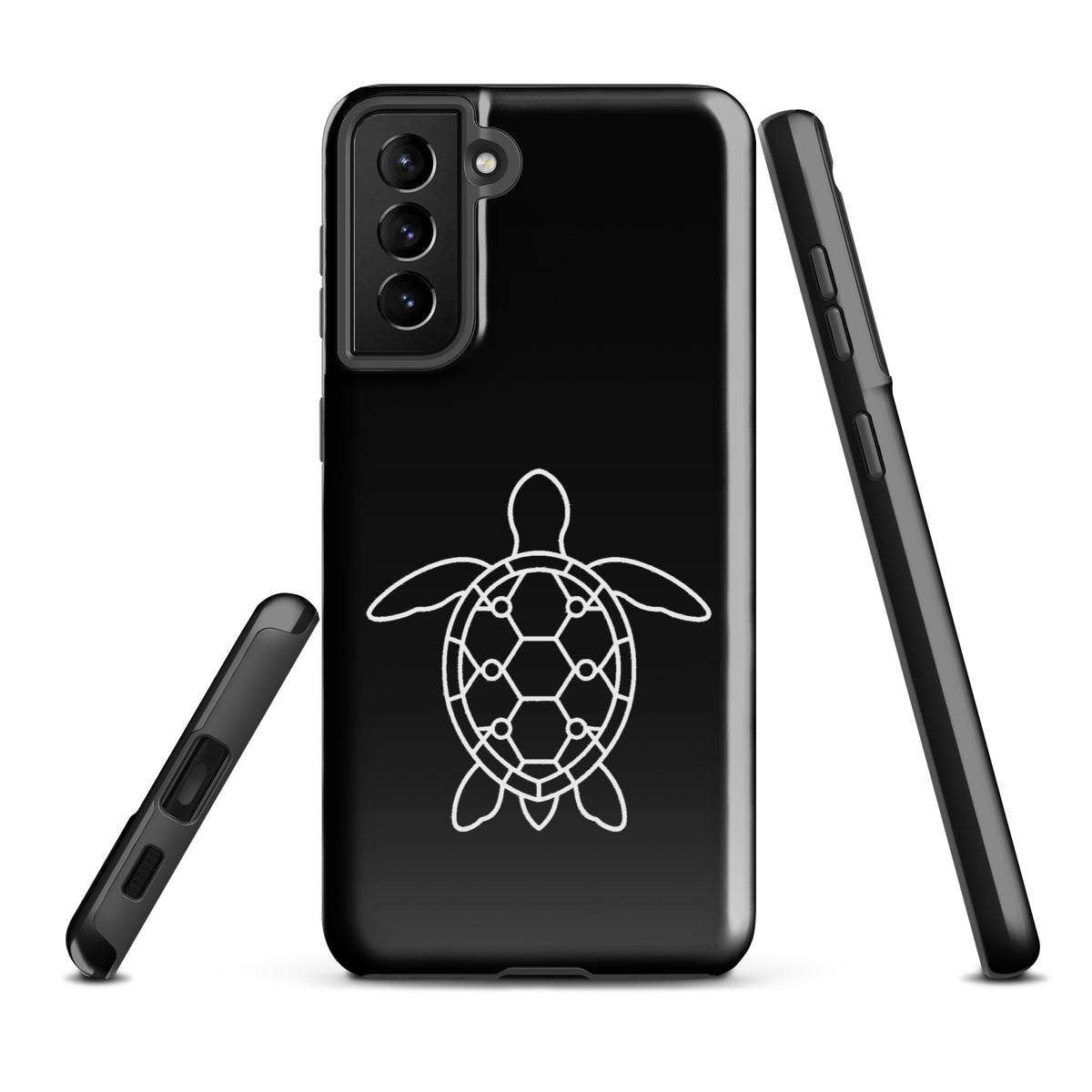 phone case for Samsung Galaxy with minimalist sea turtle silhouette design