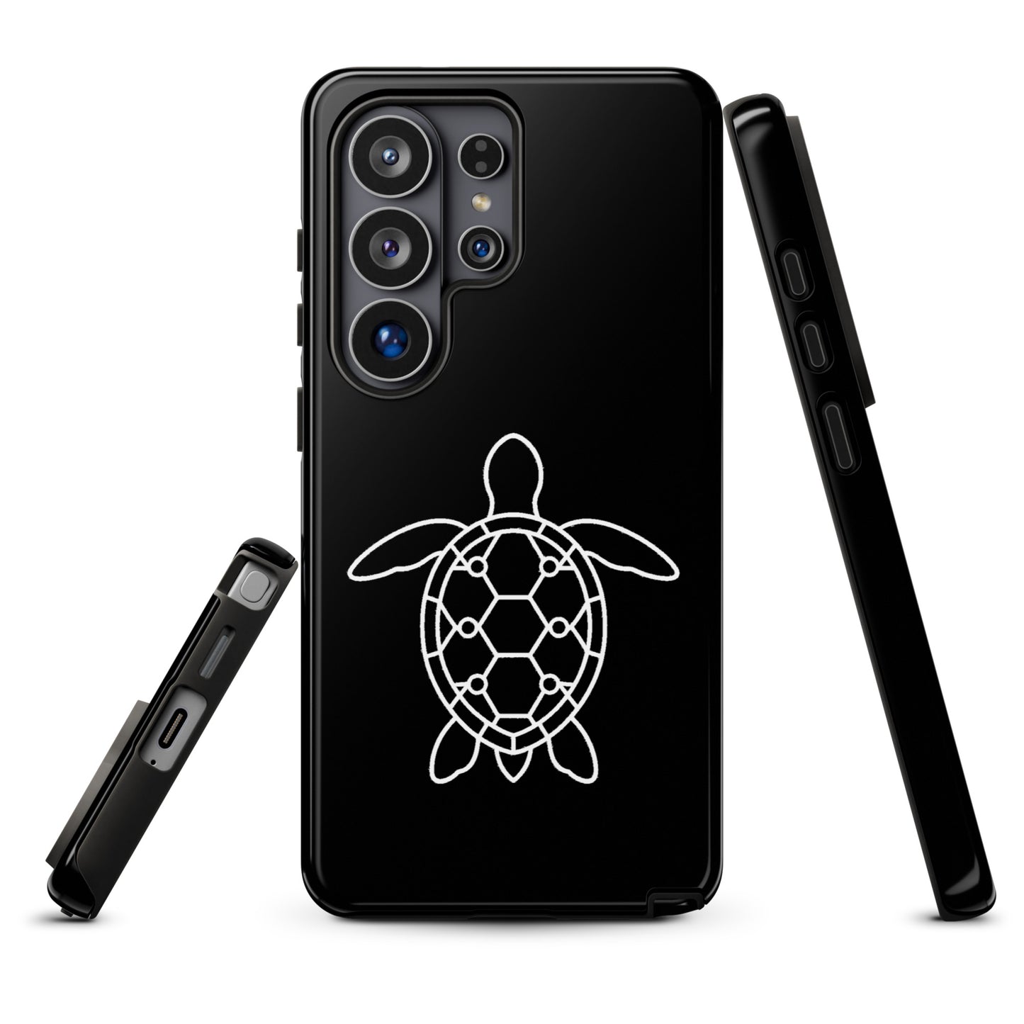 Phone case for Samsung Galaxy with minimalist sea turtle silhouette design.