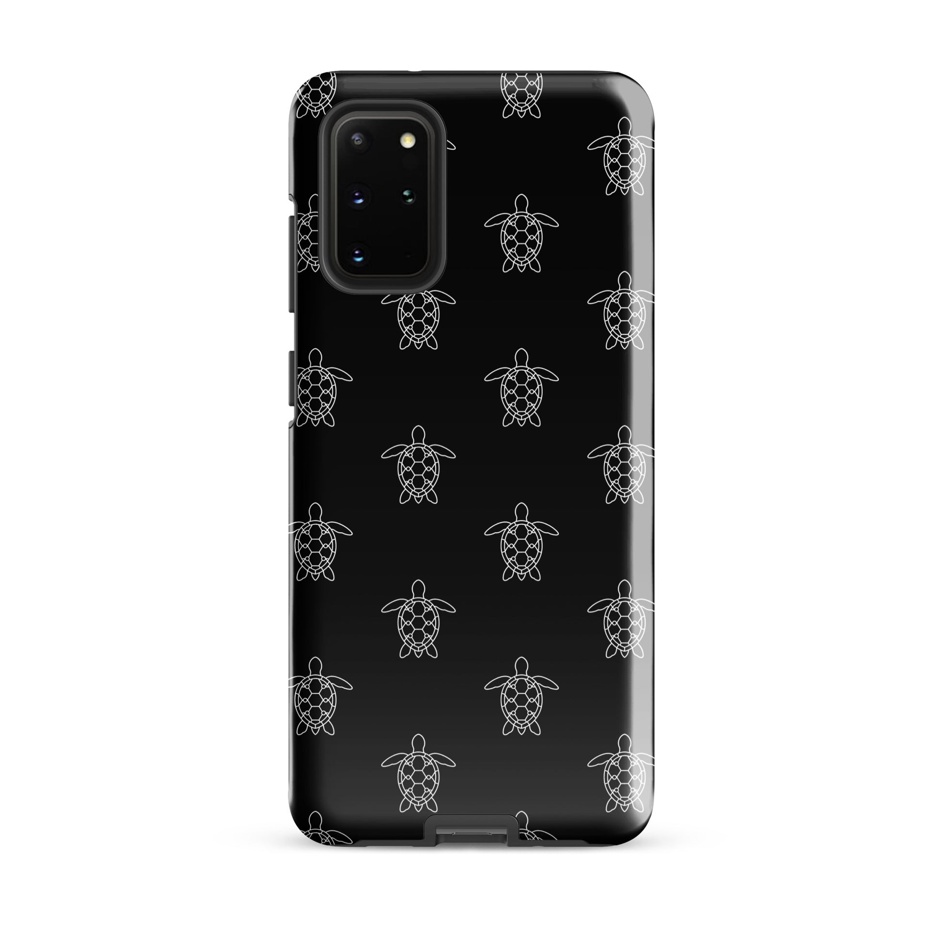 Phone Case for Samsung Galaxy with minimalist sea turtle pattern design on black background