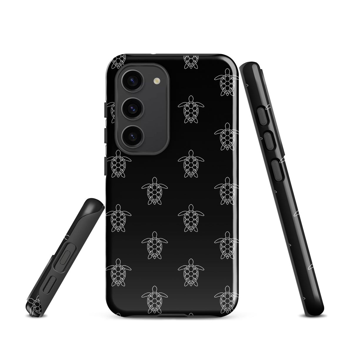 Phone Case for Samsung Galaxy with minimalist sea turtle pattern in geometric design.