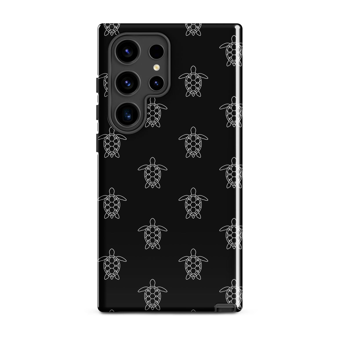 Phone Case for Samsung Galaxy with minimalist sea turtle pattern, featuring geometric shells and clean vector turtle silhouettes.