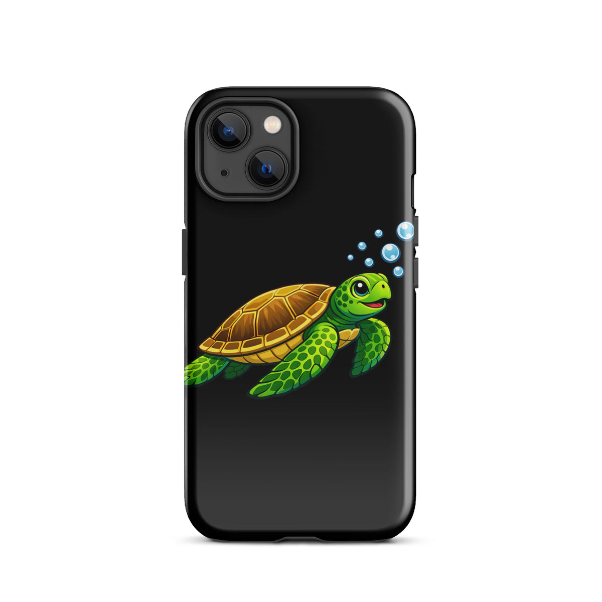Phone Case for iPhone with sea turtle artwork design, combines protection with playful ocean-inspired style, showcasing vibrant turtle illustration.