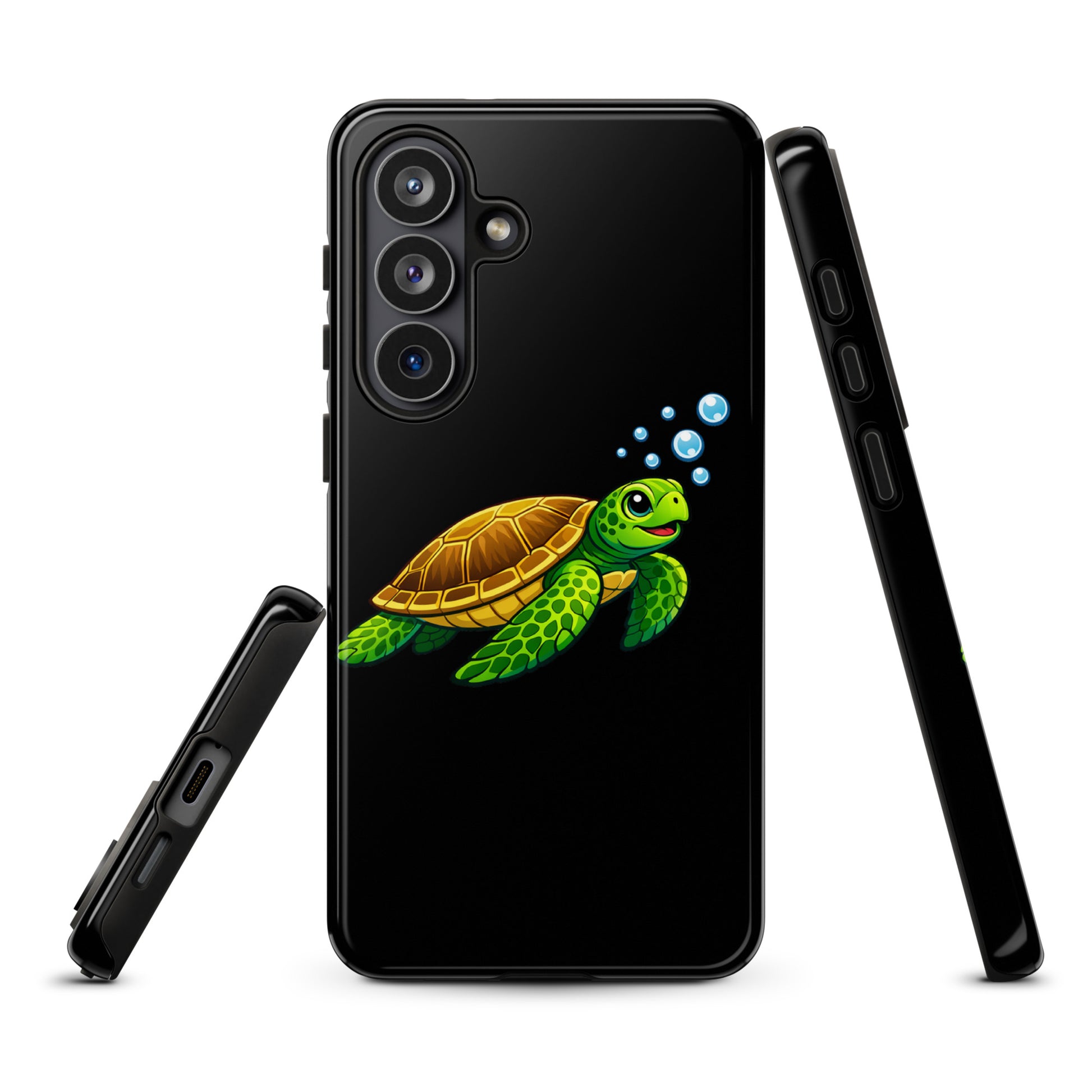 Phone Case for Samsung Galaxy featuring sea turtle artwork with vibrant colors and ocean-inspired design, luxury accessory.