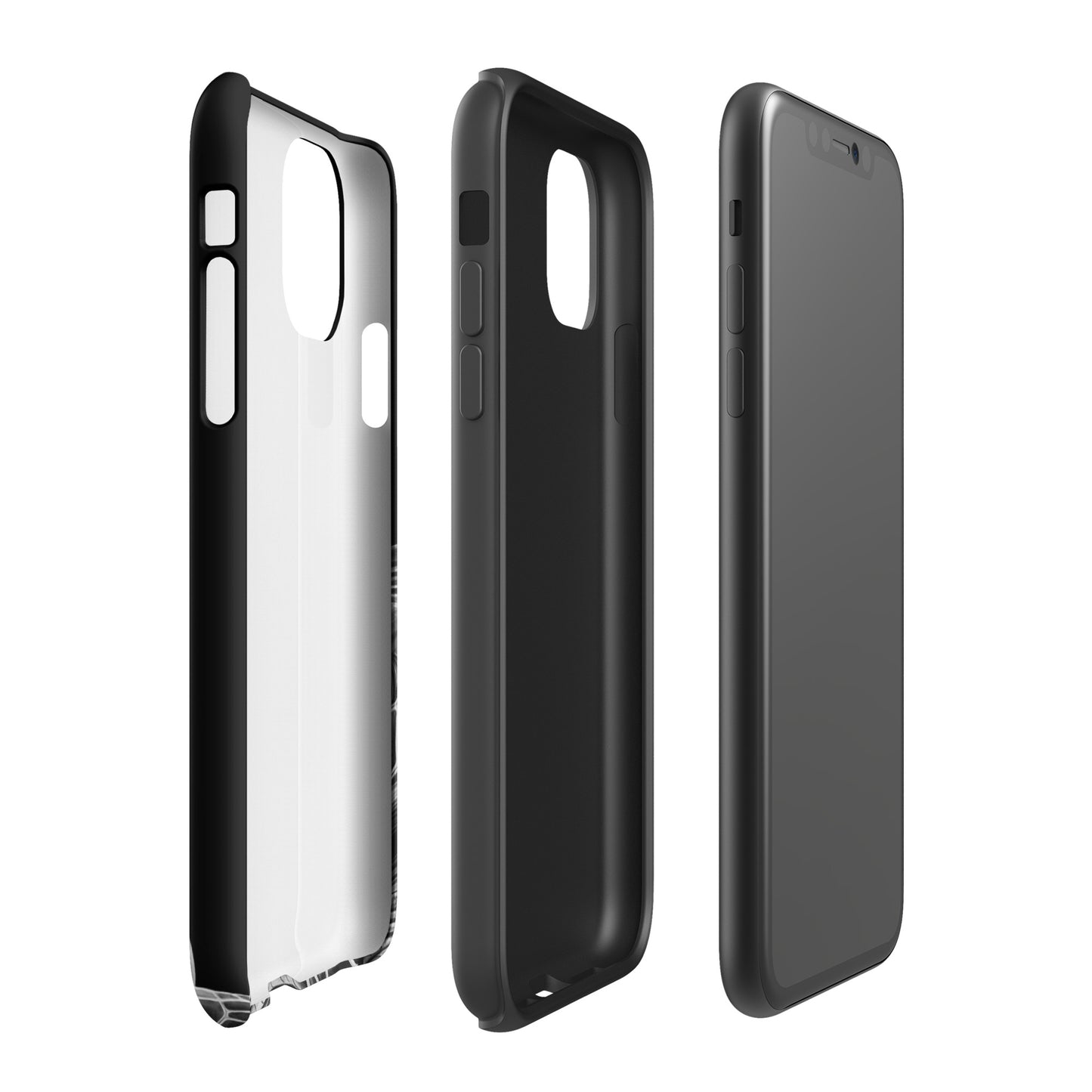 Phone Case for iPhone with Ancient Sea Turtle Art in black-and-white, showcasing durability and style in a sleek design.