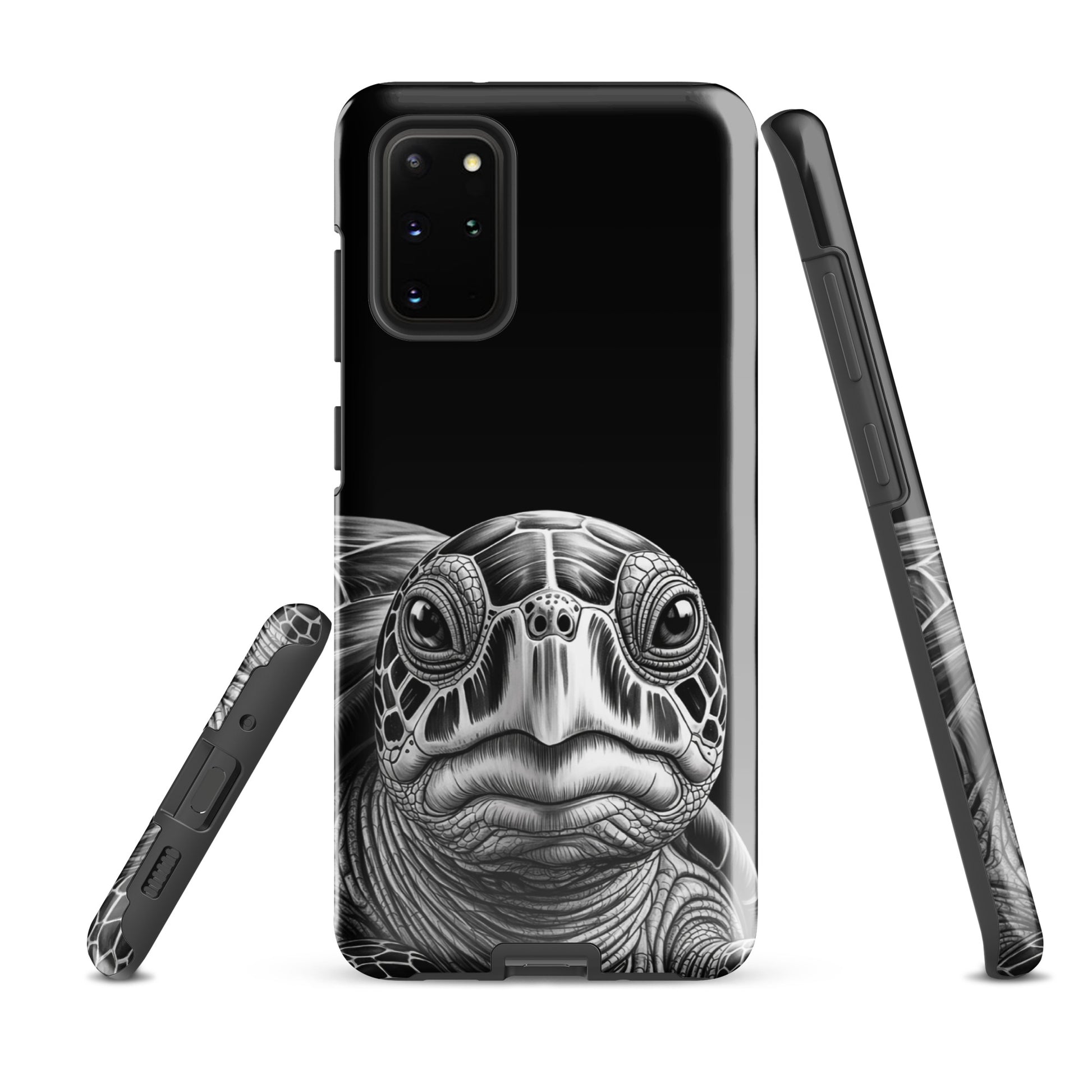 Phone Case featuring an ancient sea turtle sketch for Samsung Galaxy, showcasing detailed art and robust protection.