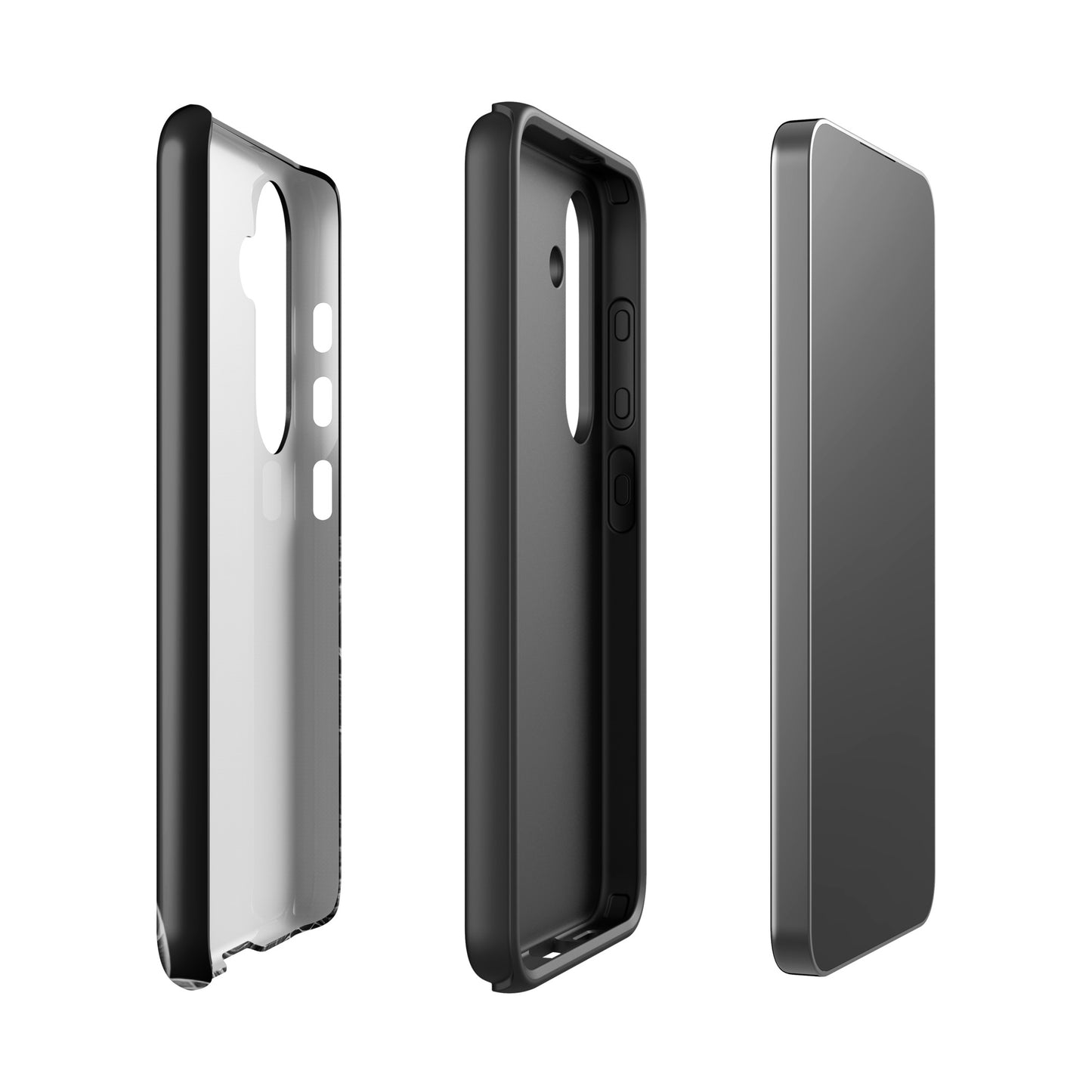 Phone Case for Samsung Galaxy with ancient sea turtle design, showcasing protective and artistic features in black and white.