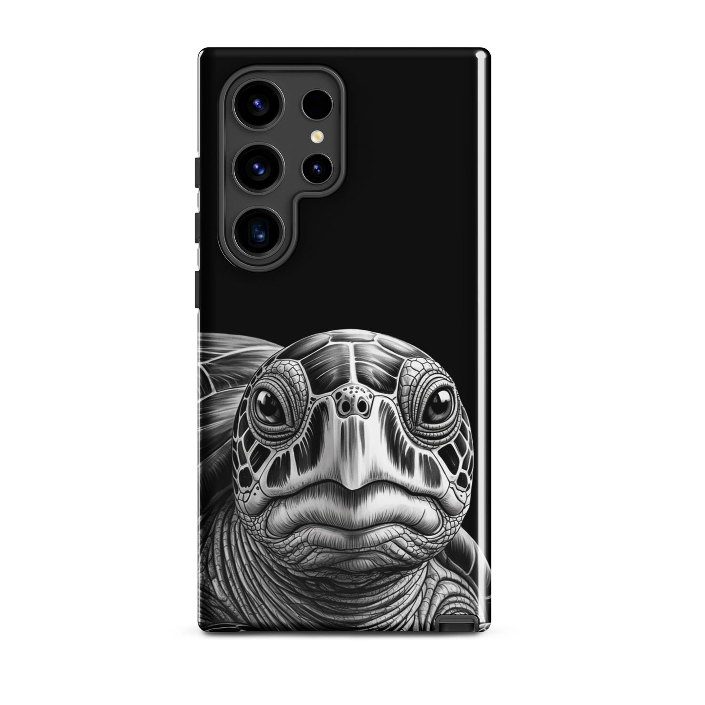Phone Case for Samsung Galaxy with black and white sea turtle design